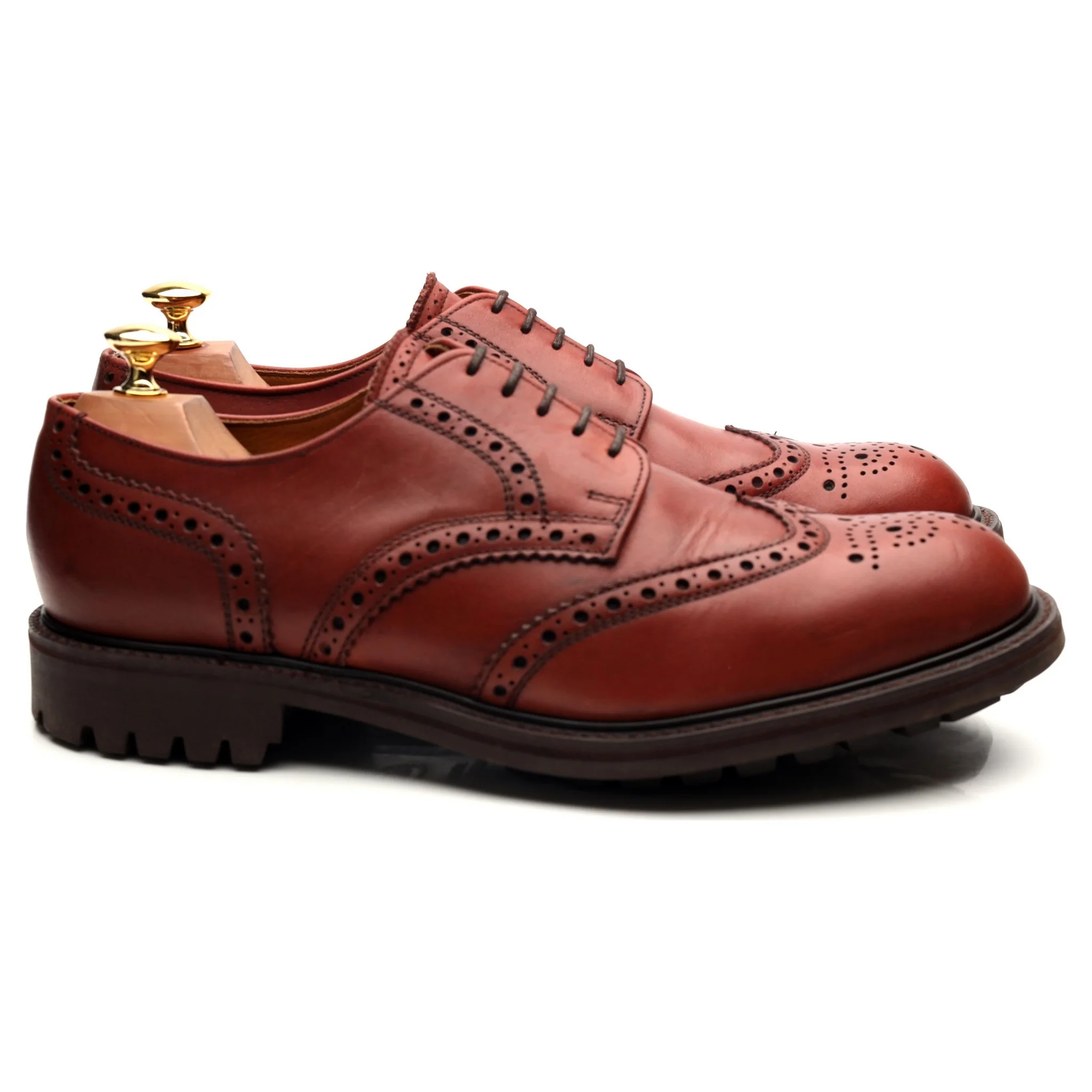 'Stirling' Brown Leather Derby Brogues UK 9 FX - Image 6
