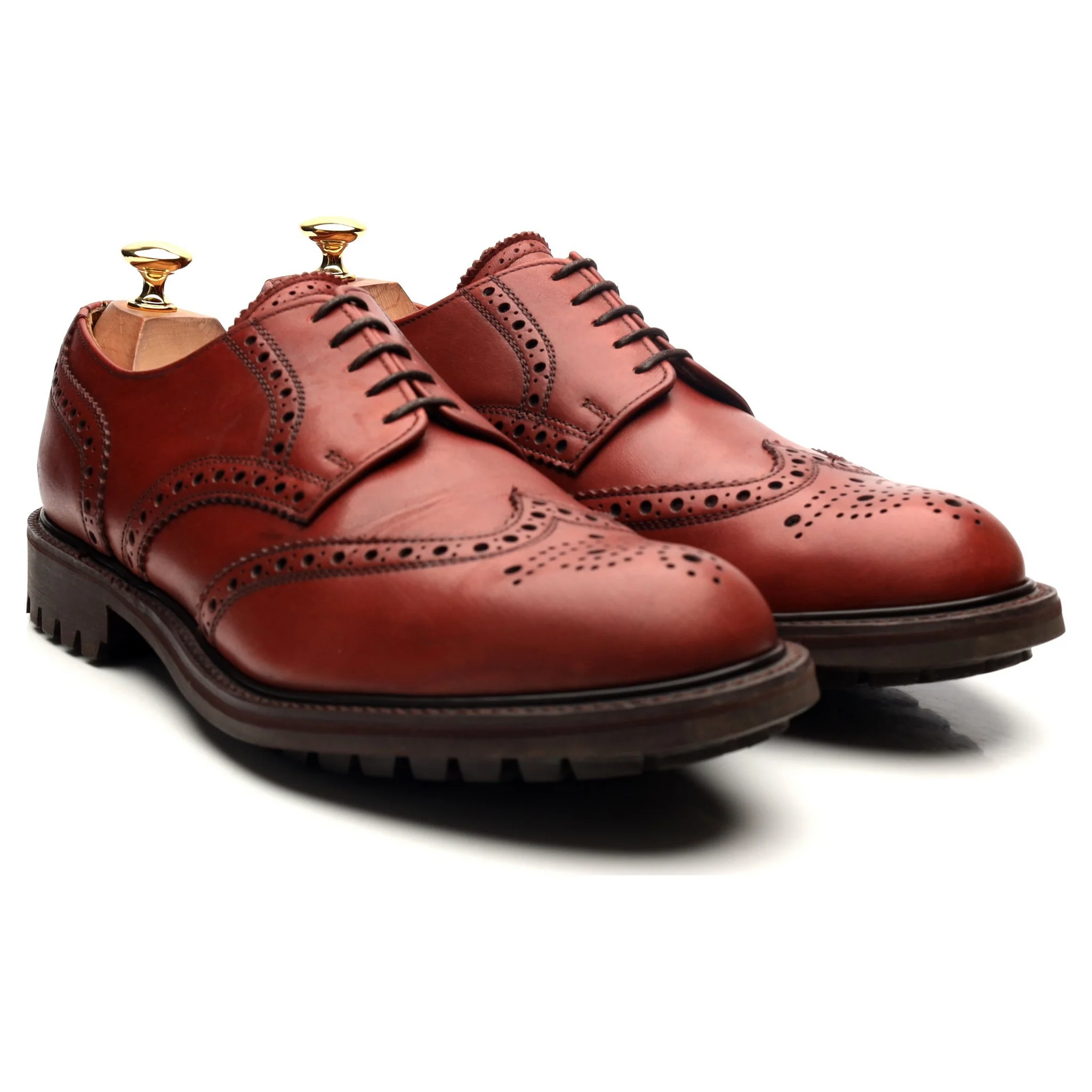 'Stirling' Brown Leather Derby Brogues UK 9 FX - Image 7