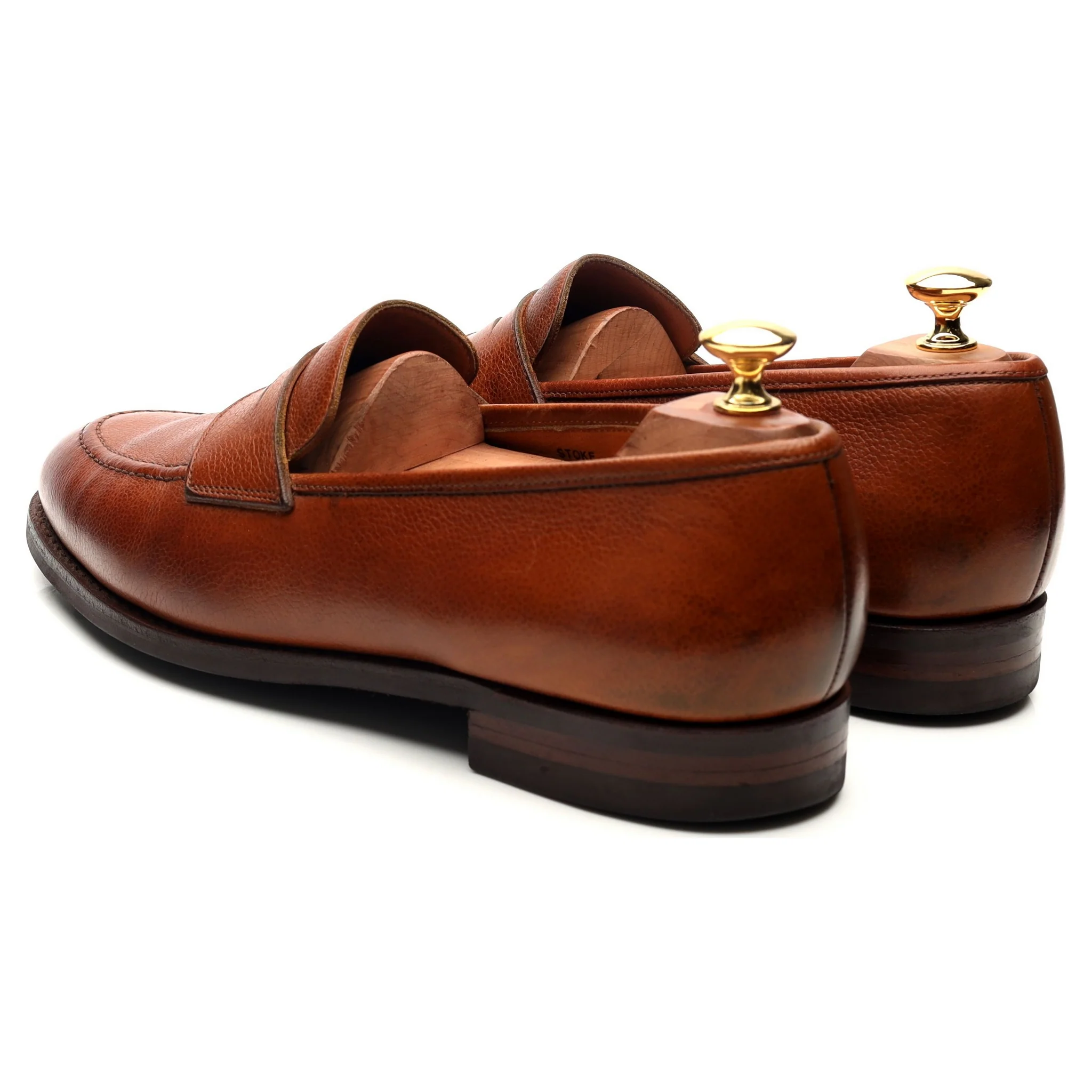 'Stoke' Tan Brown Leather Penny Loafers UK 9 EE - Image 3