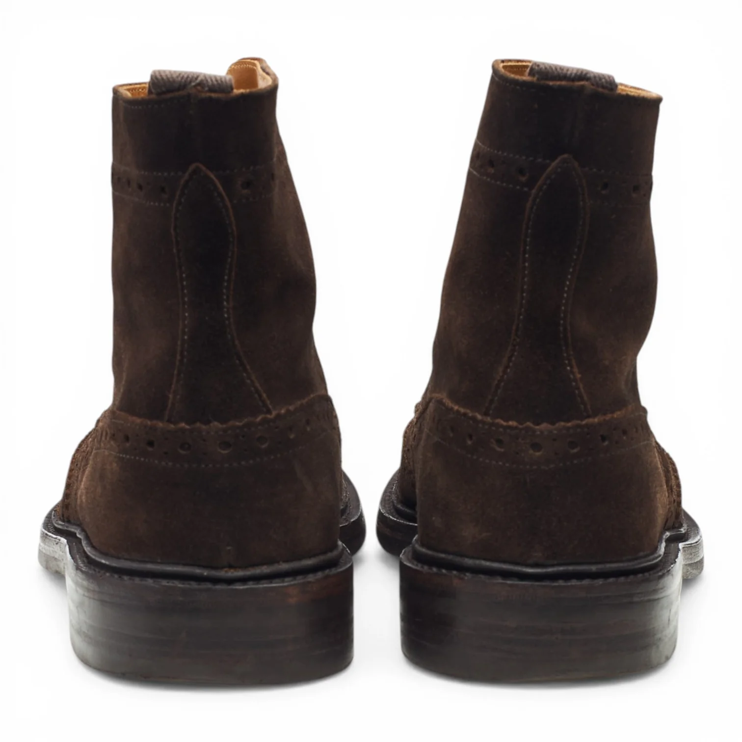 'Stow' Dark Brown Suede Brogue Boots UK 7 - Image 4
