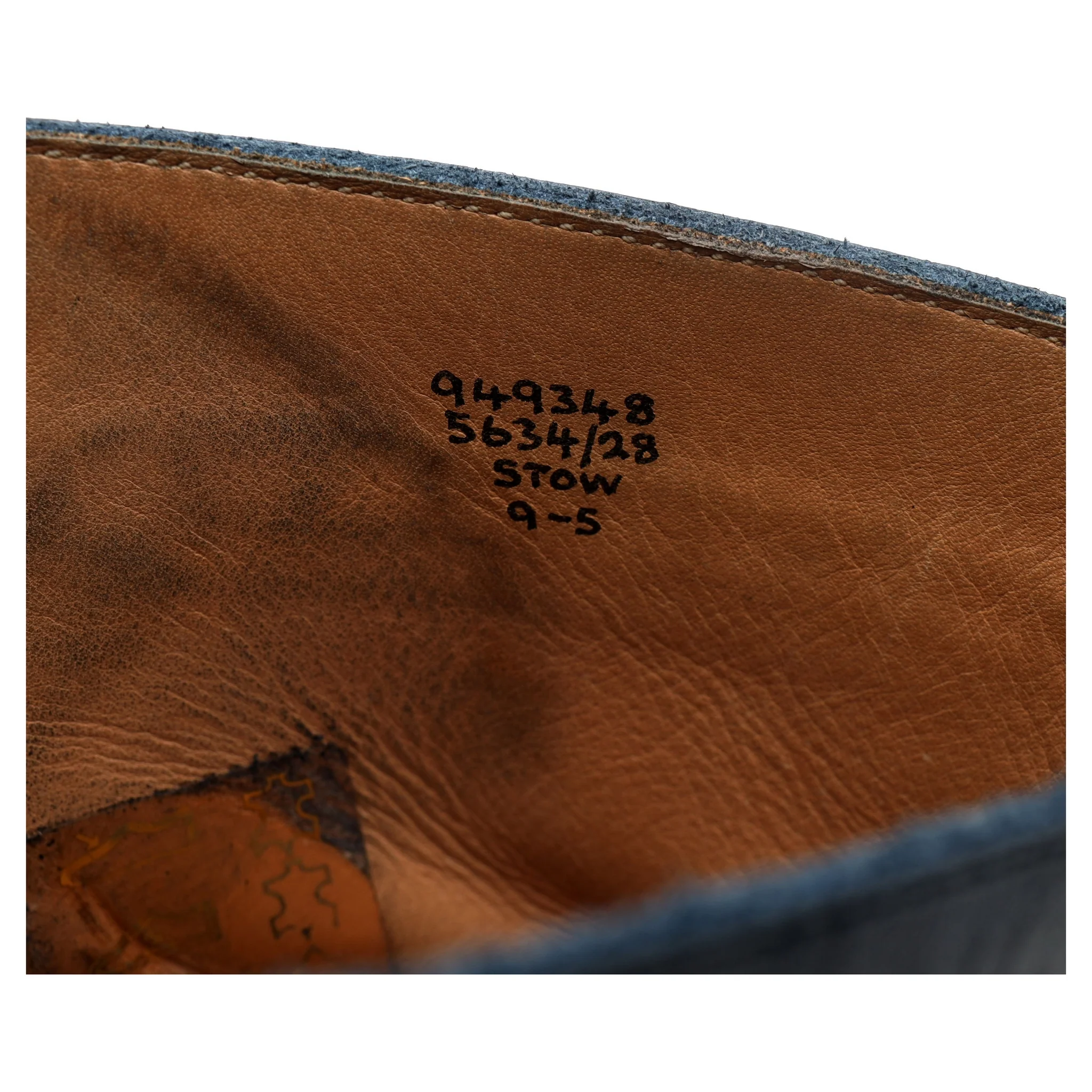 'Stow' Navy Blue Museum Leather Boots UK 9 - Image 13