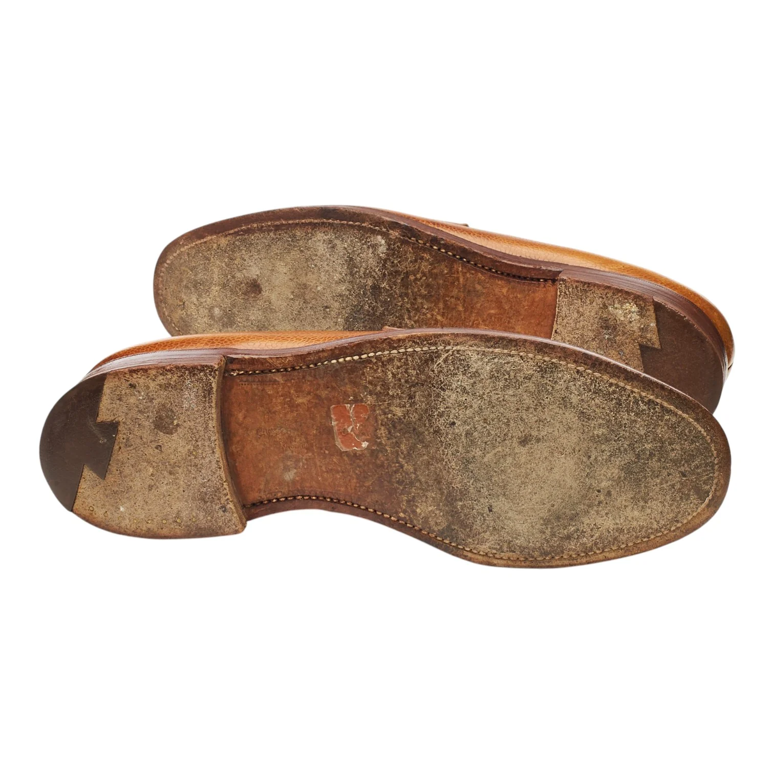 'Stowe' Tan Brown Grain Leather Loafers UK 10 E - Image 5