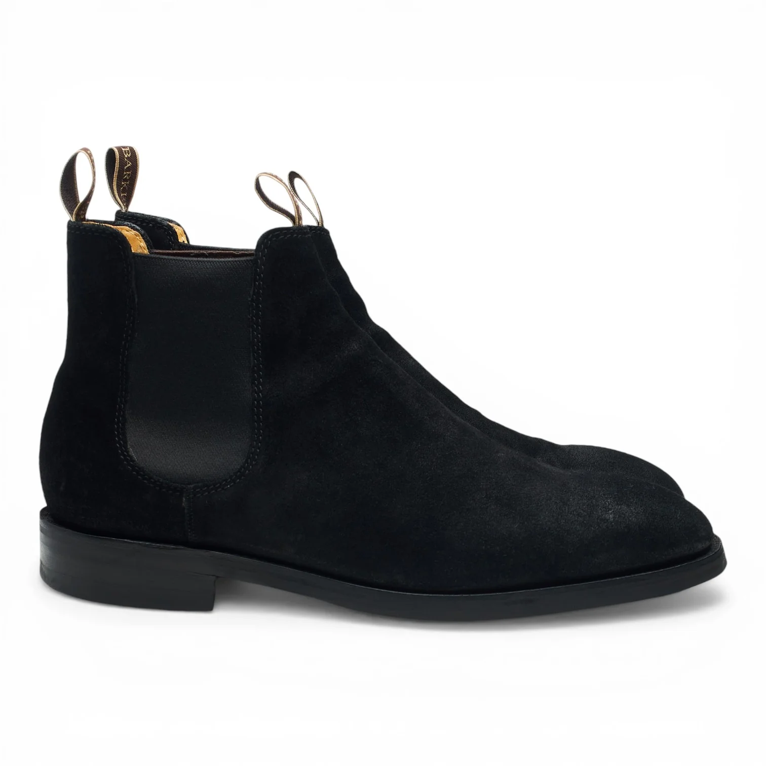 'Sutton' Black Waxy Suede Chelsea Boots UK 9.5 G
