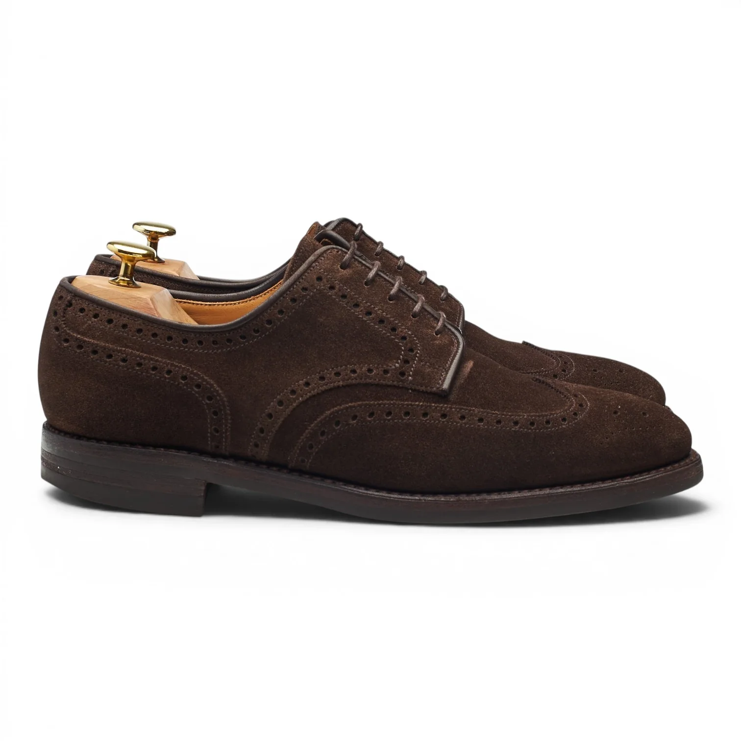 'Swansea' Dark Brown Suede Derby Brogues UK 8.5 E