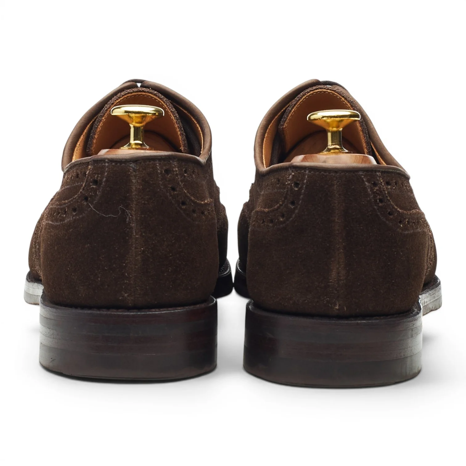 'Swansea' Dark Brown Suede Derby Brogues UK 8.5 E - Image 4