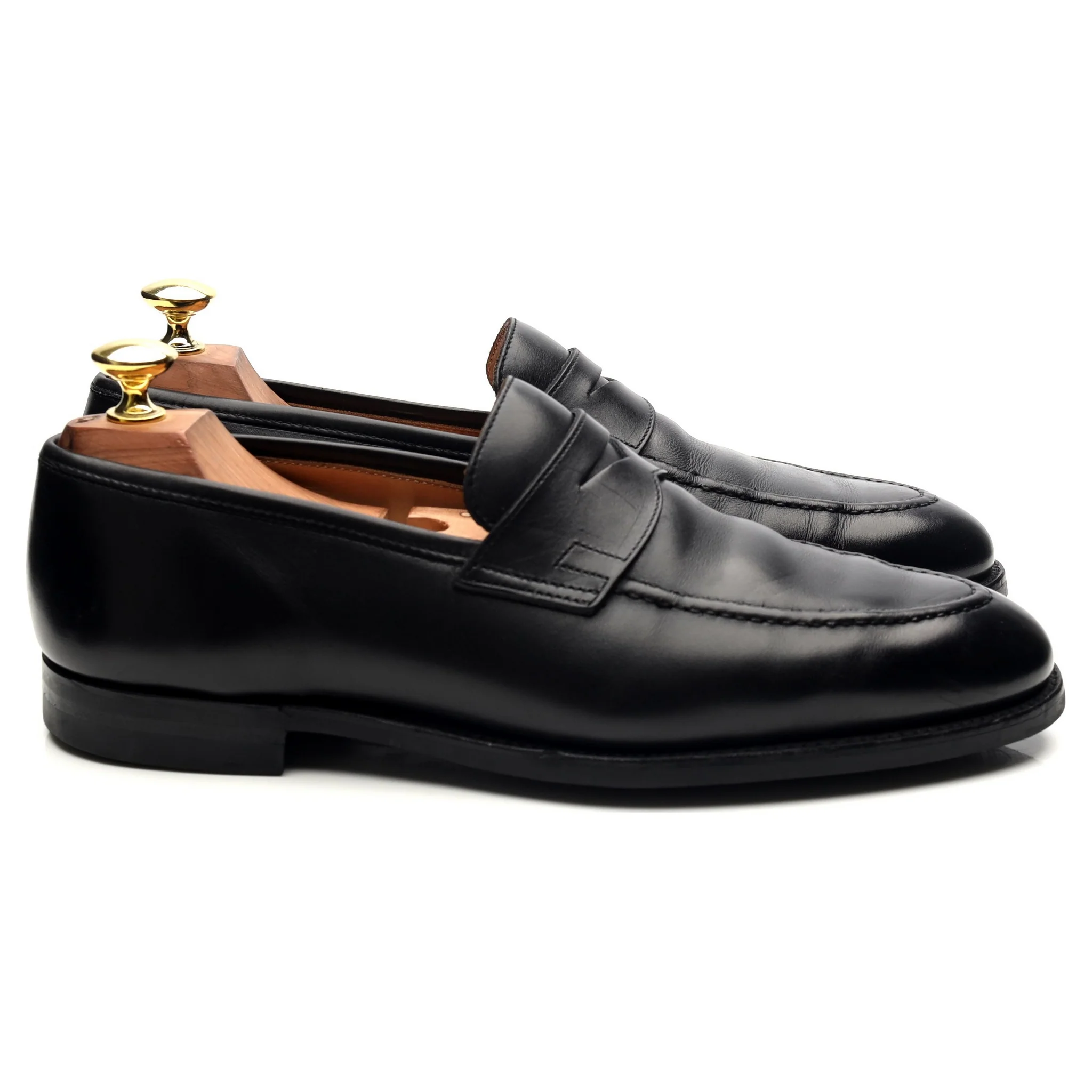 'Sydney' Black Leather Loafers UK 7 E - Image 6