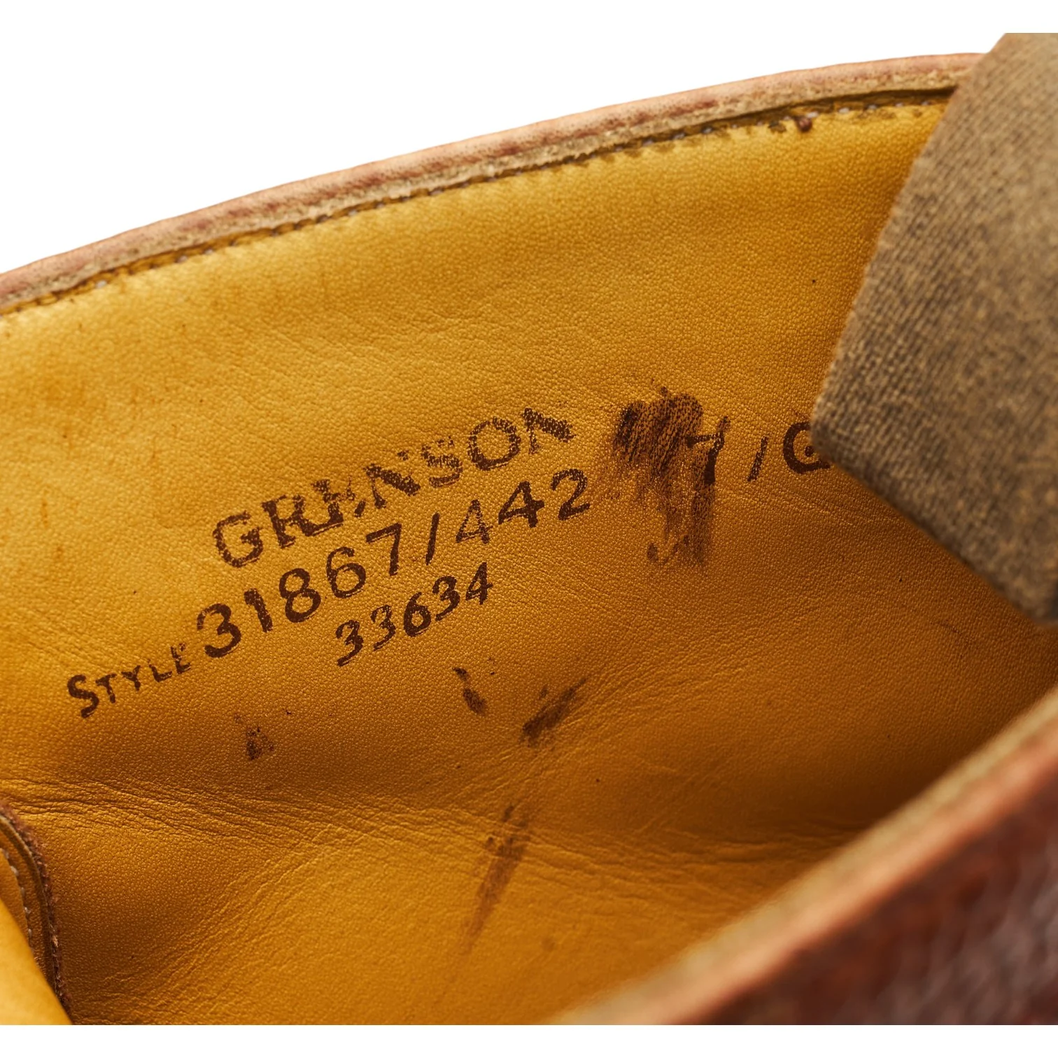 Vintage Tan Brown Grain Leather Brogue Boots UK 7 G - Image 7