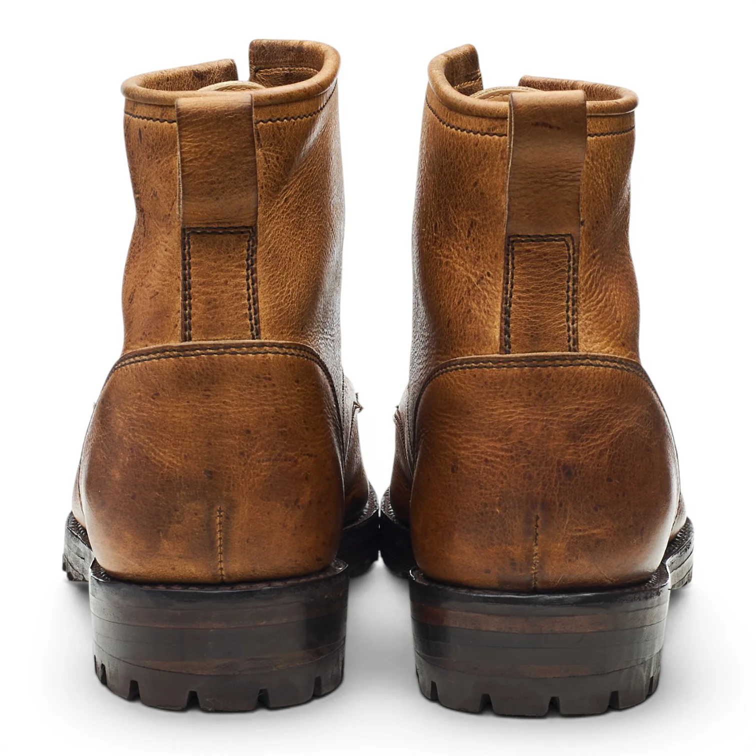 Tan Brown Leather Moc Toe Boots UK 9 F - Image 4