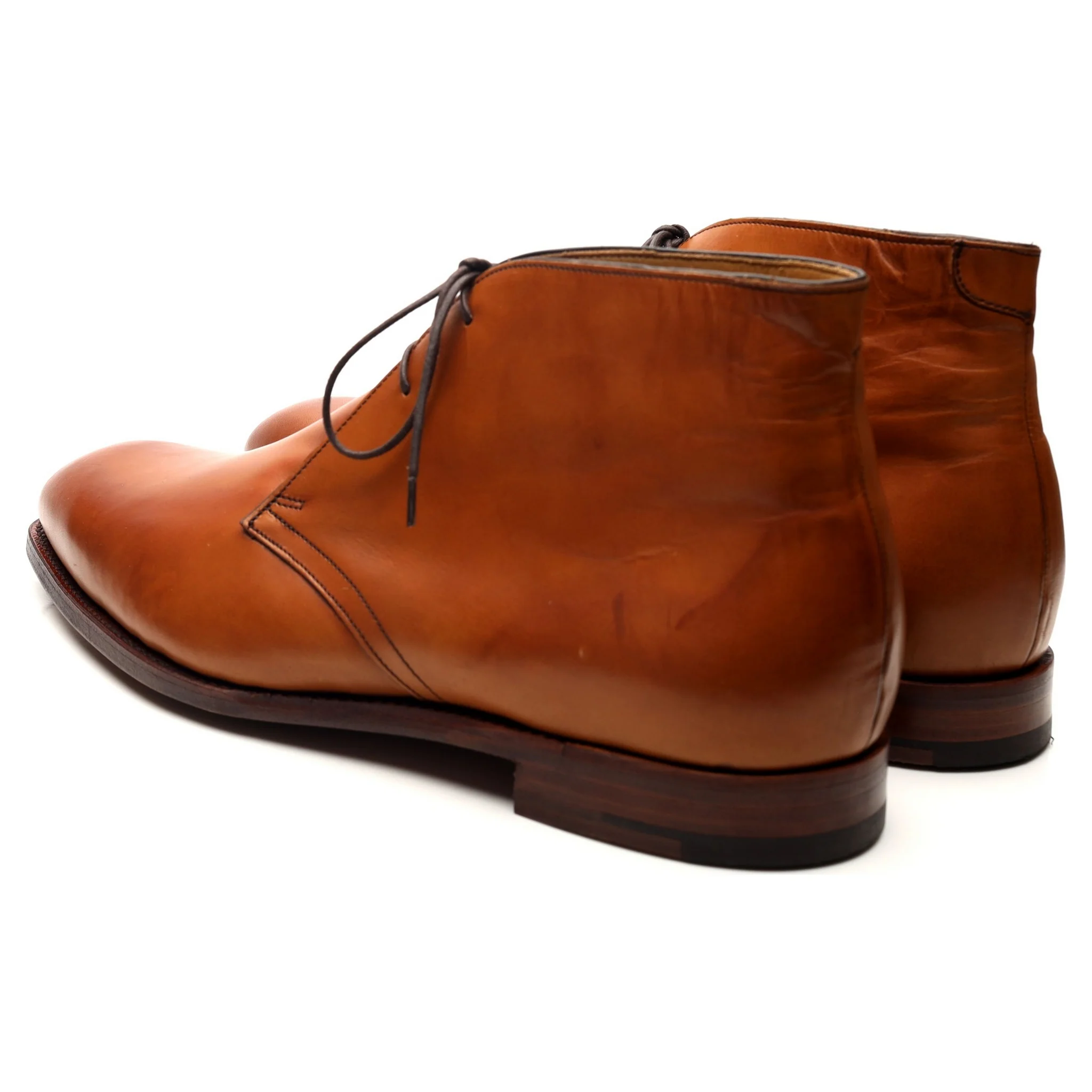 Tan Brown Leather Chukka Boots UK 10.5 FX - Image 3