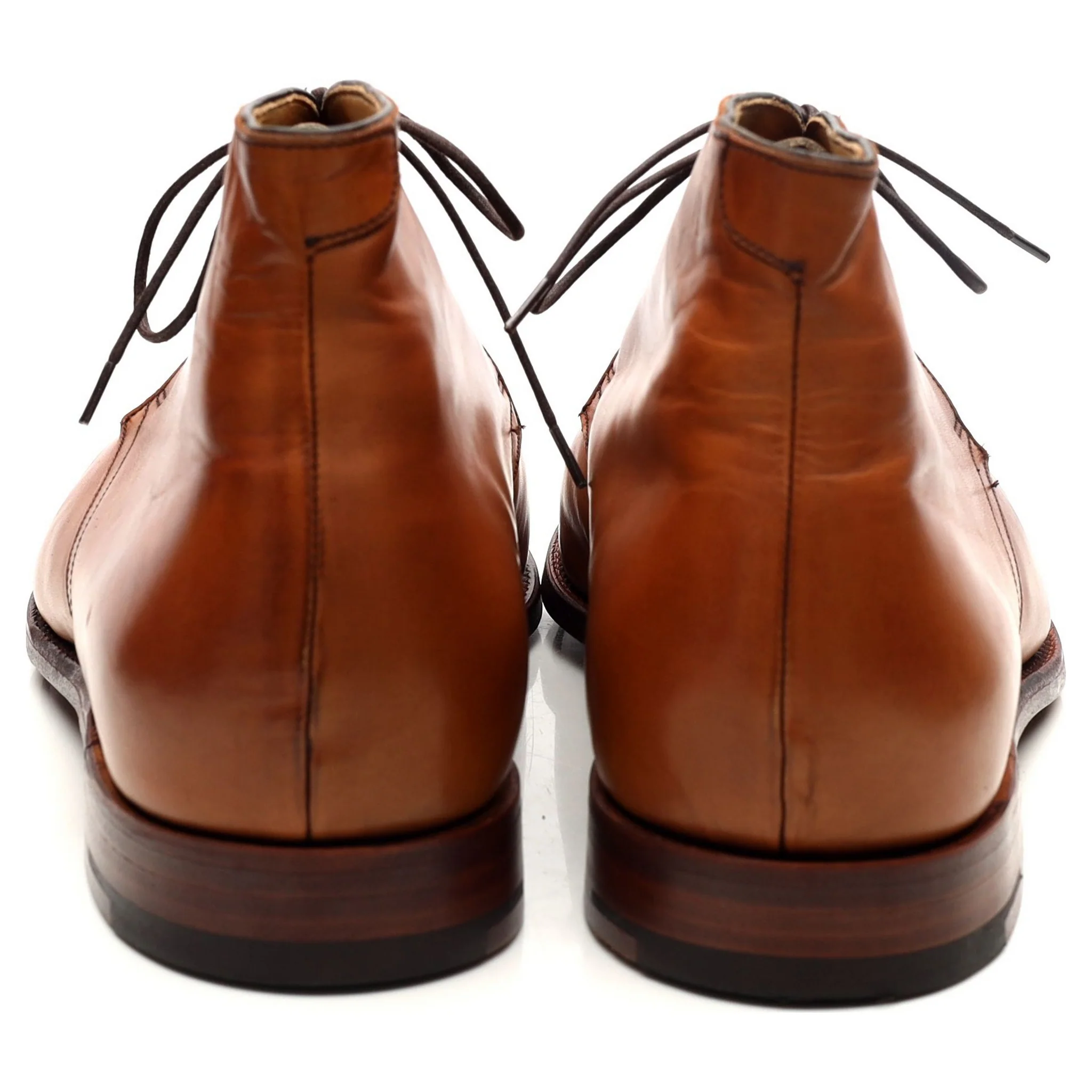 Tan Brown Leather Chukka Boots UK 10.5 FX - Image 4