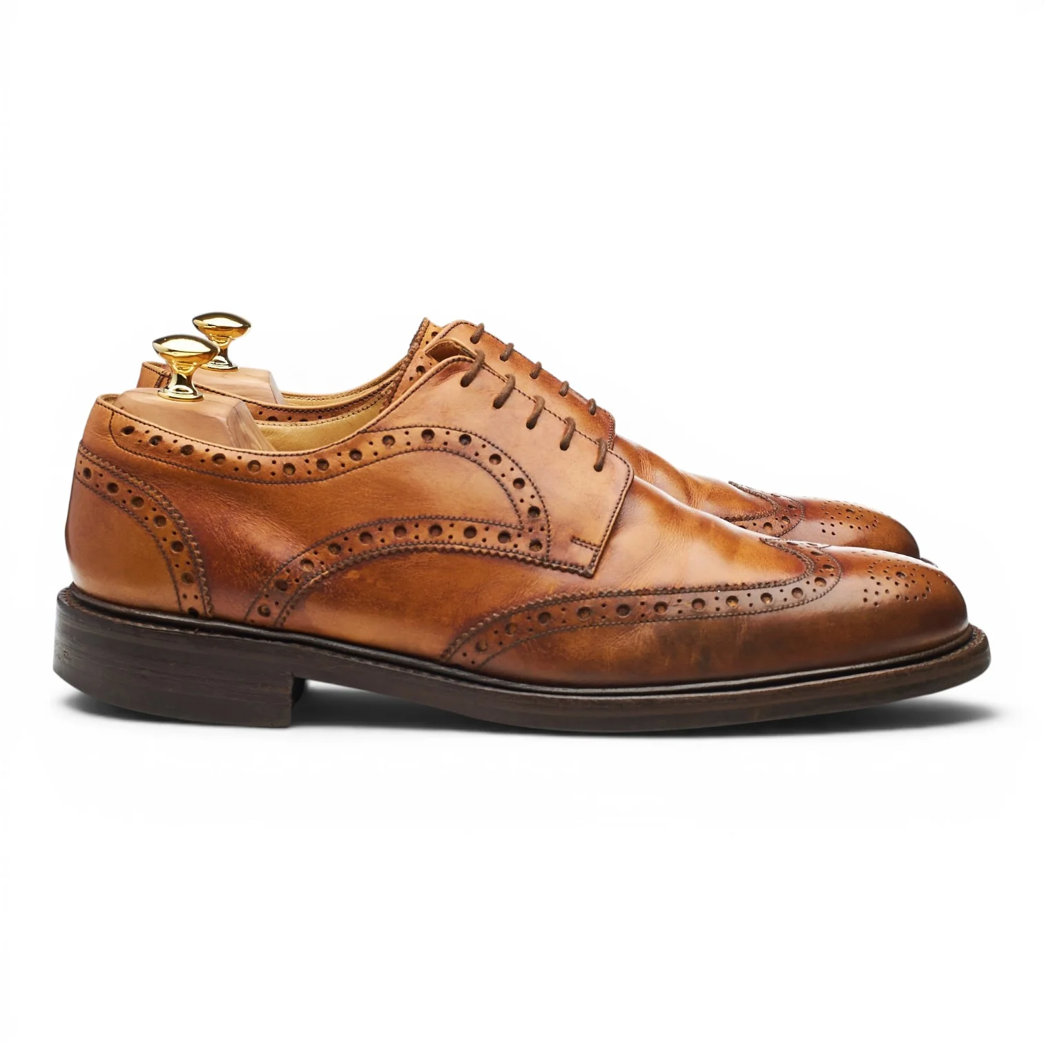 'Grassington' Tan Brown Leather Derby Brogues UK 11 F