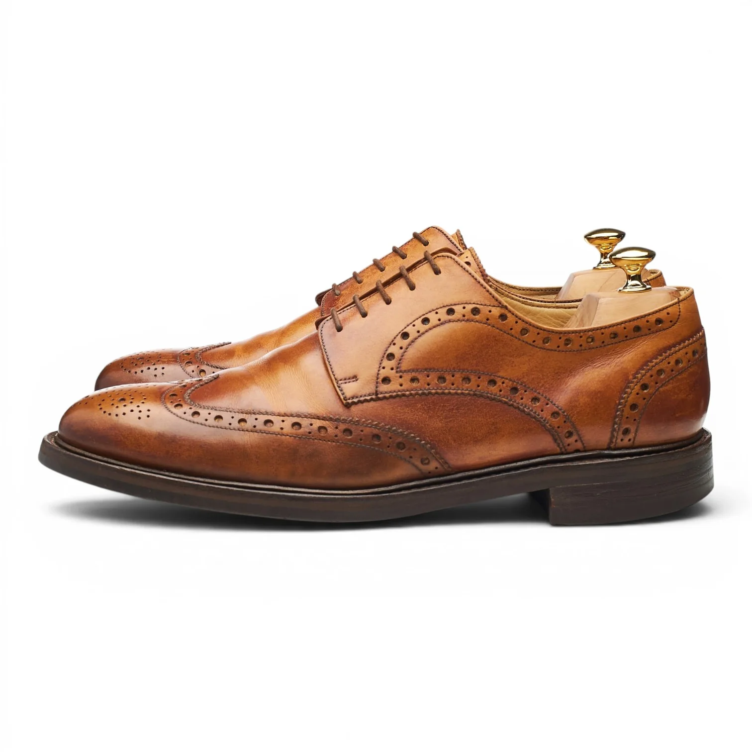 'Grassington' Tan Brown Leather Derby Brogues UK 11 F - Image 3