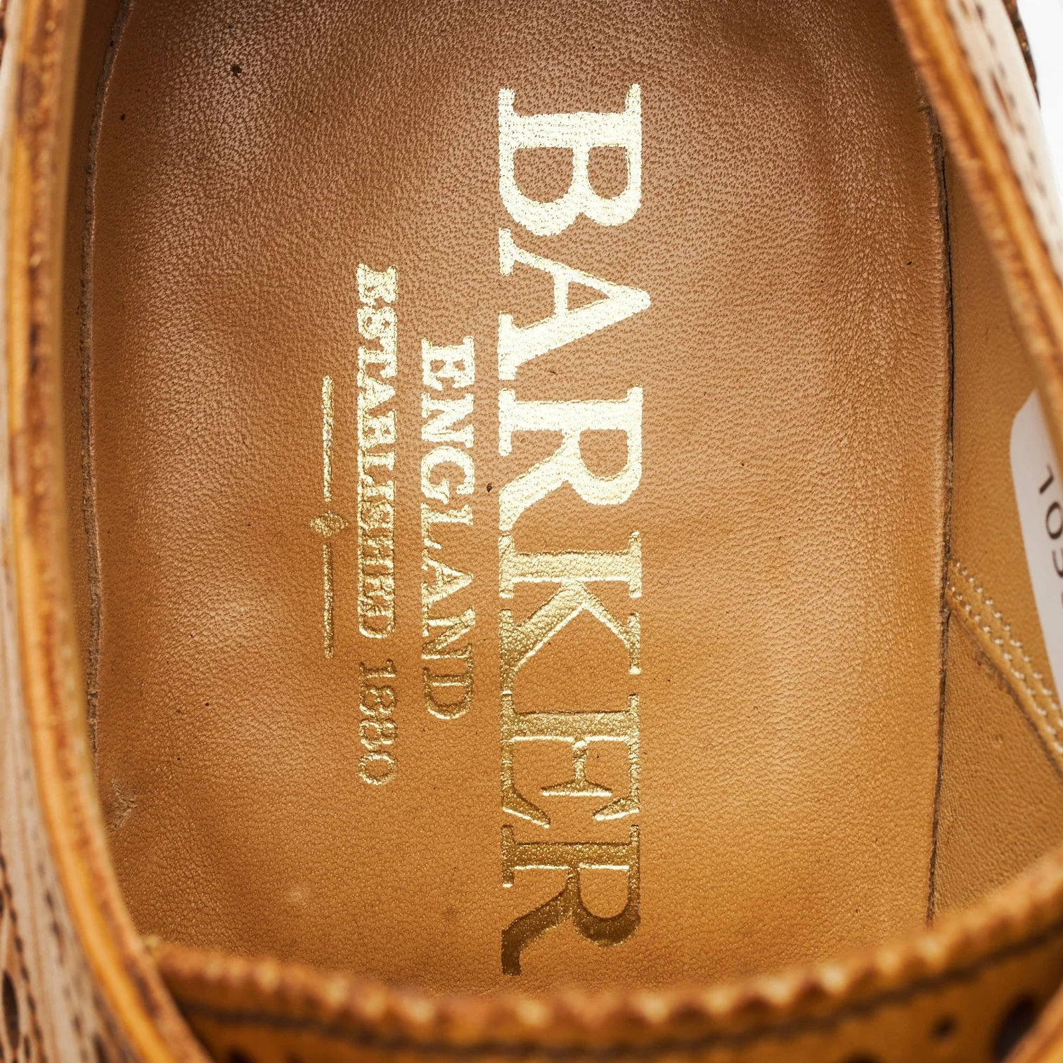 Tan Brown Leather Derby Brogues UK 7.5 F - Image 6