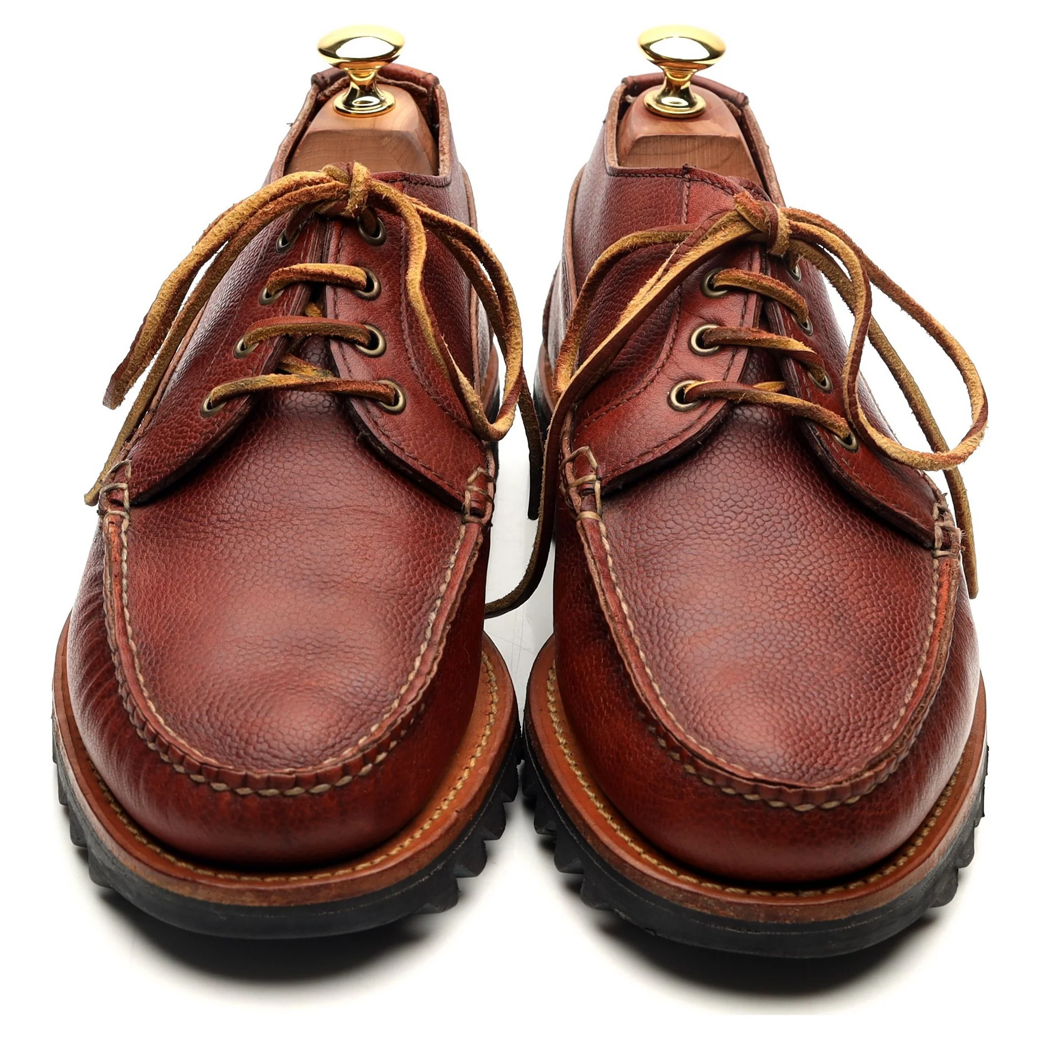 Tan Brown Leather Moc Toe Derby UK 8 US 9 - Image 9