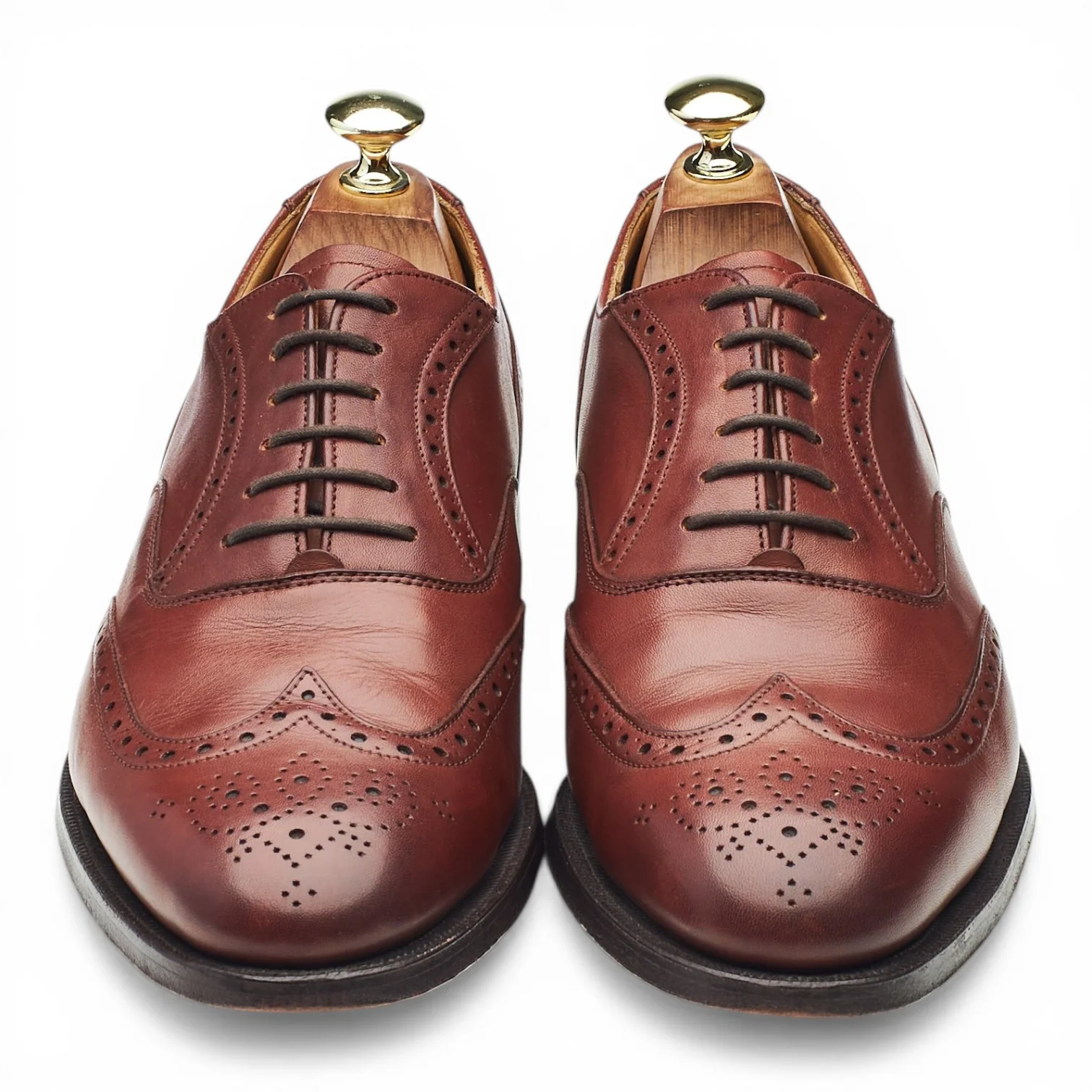 Tan Brown Leather Oxford Brogues UK 7.5 G - Image 2