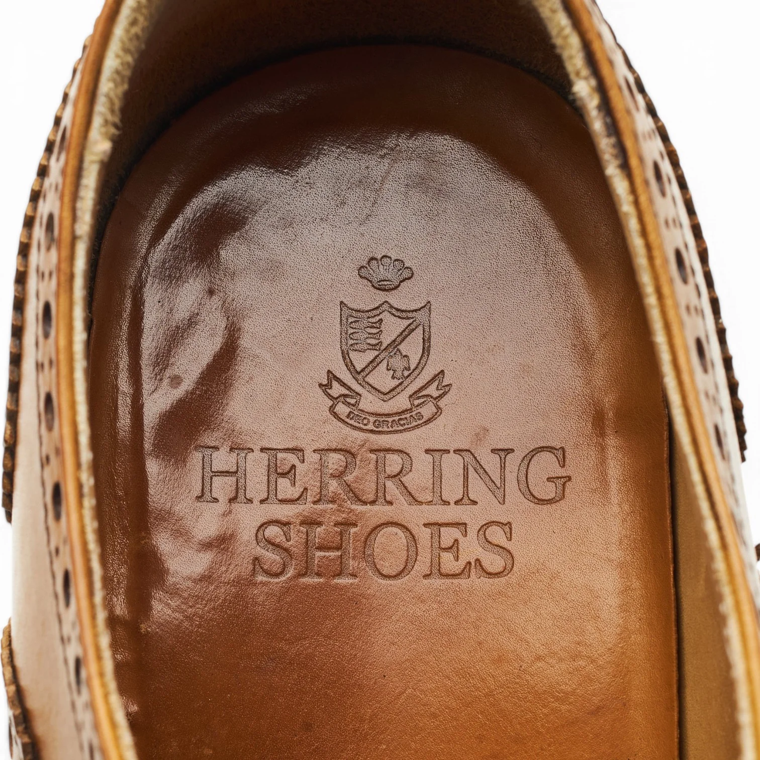Tan Brown Leather Oxford Brogues UK 7 - Image 6