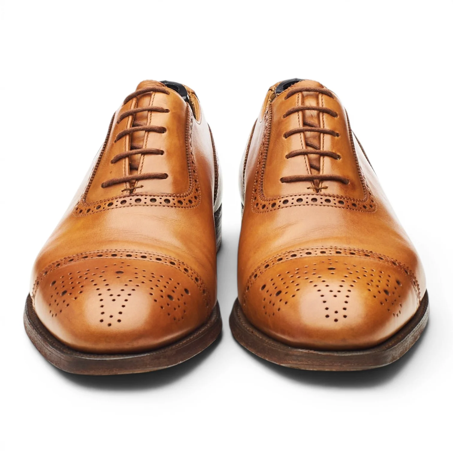 Tan Brown Leather Oxford Brogues UK 7 E - Image 2
