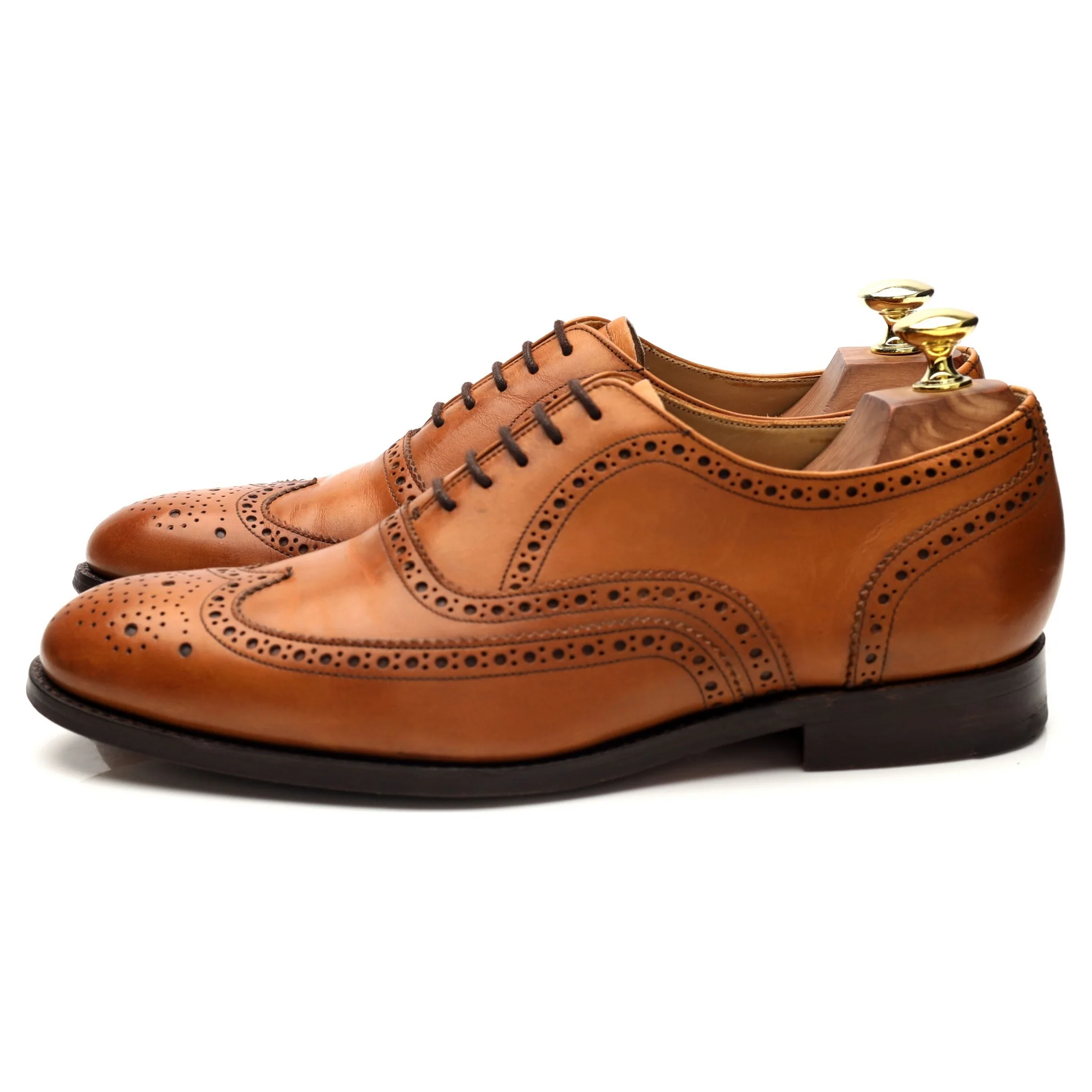 'Malton' Tan Brown Leather Oxford Brogues UK 7 F - Image 3