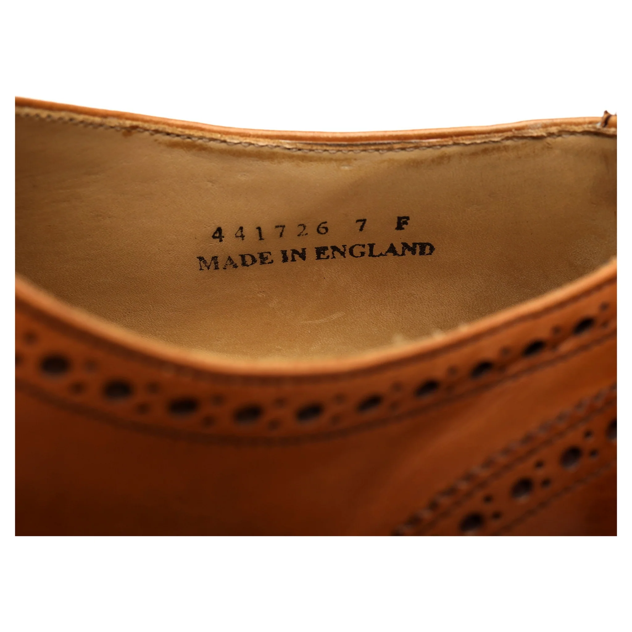 'Malton' Tan Brown Leather Oxford Brogues UK 7 F - Image 7