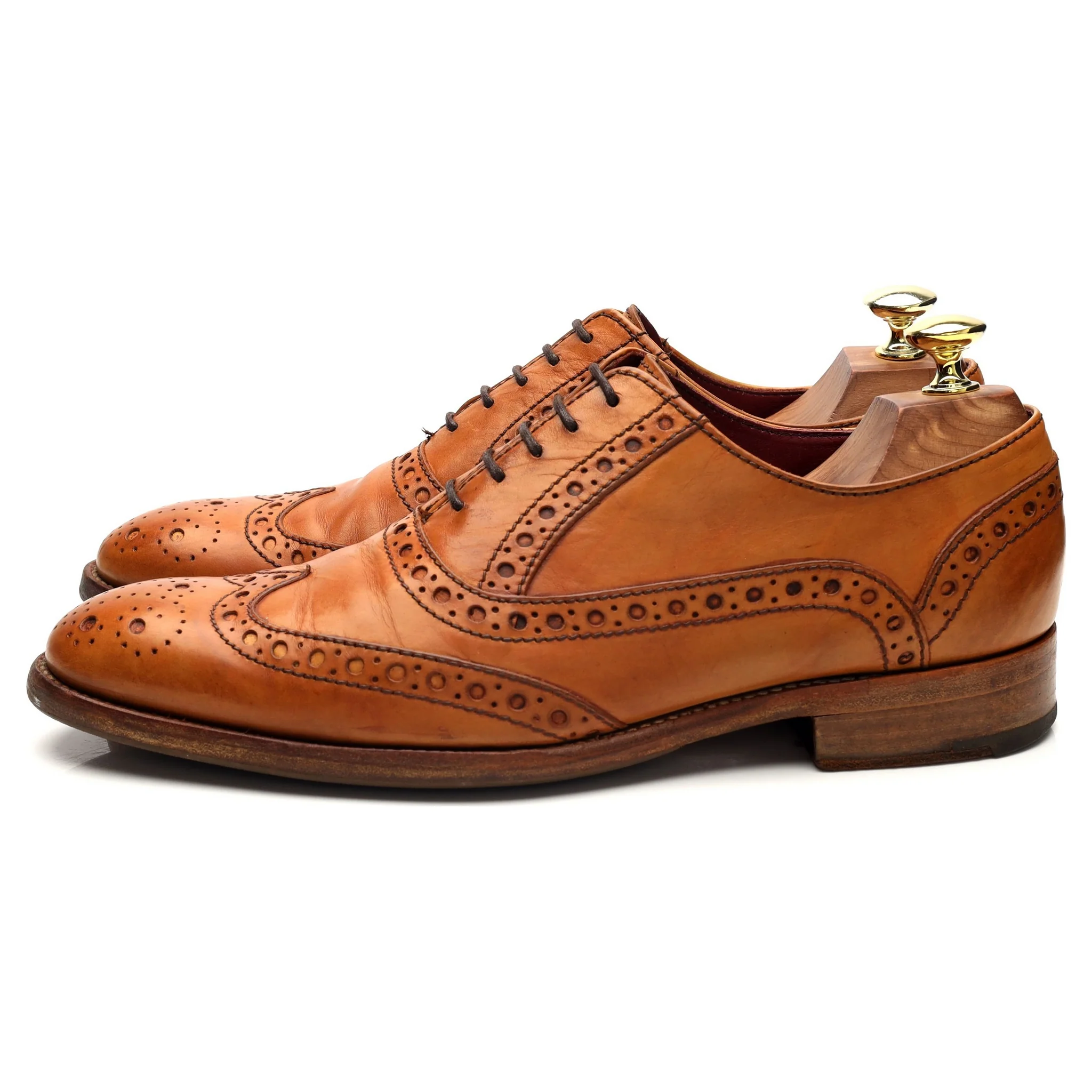 Charles Tyrwhitt Tan Brown Leather Oxford Brogues UK 7 G - Image 3