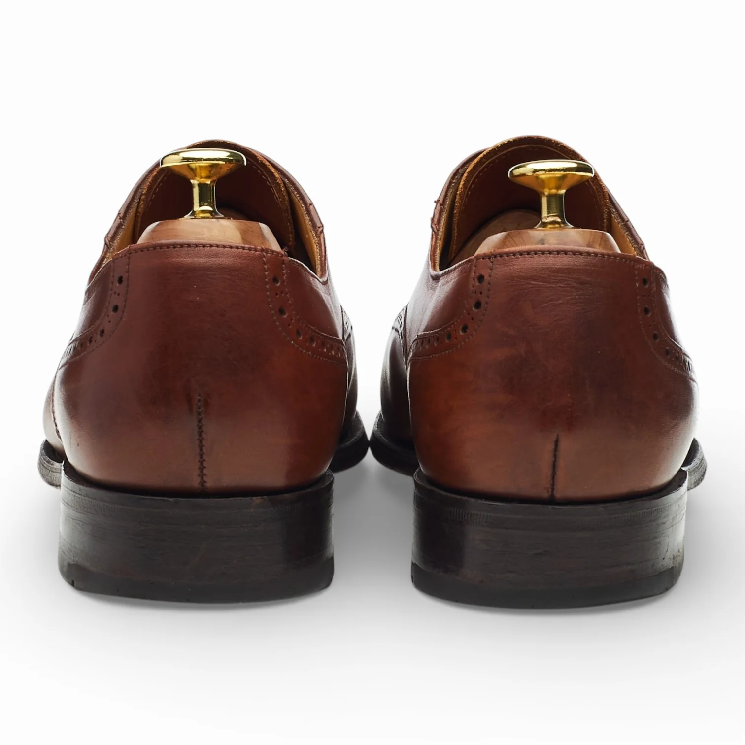 Vintage Tan Brown Leather Oxford Brogues UK 8 G - Image 4