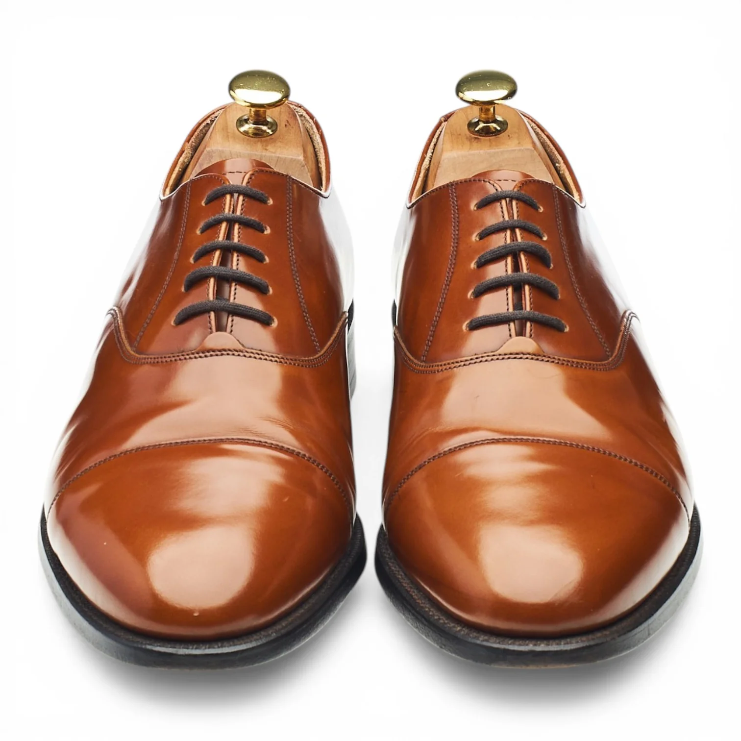 Tan Brown Leather Oxford UK 8 G - Image 2
