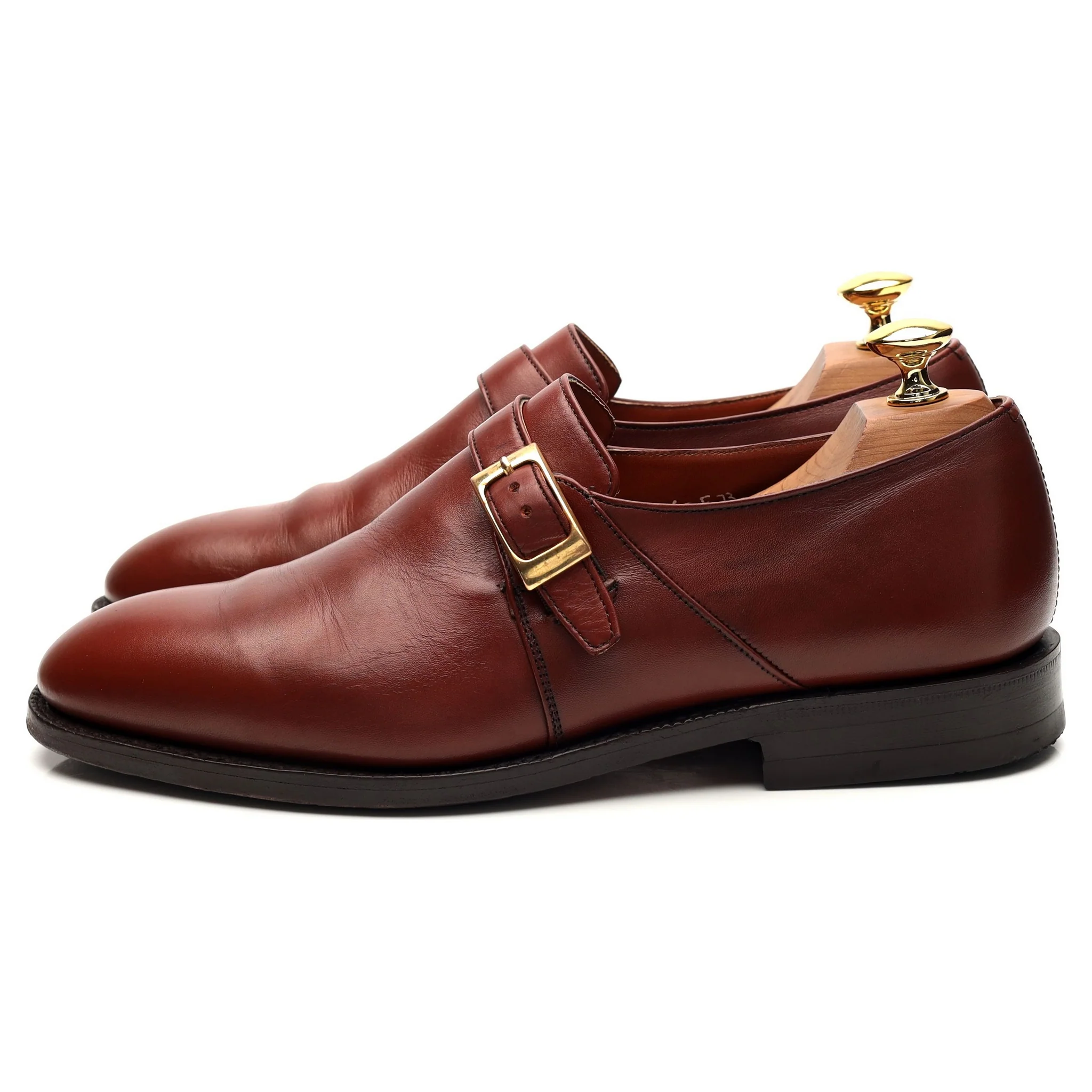 'Presley' Tan Brown Leather Single Monk Strap UK 6 F - Image 3
