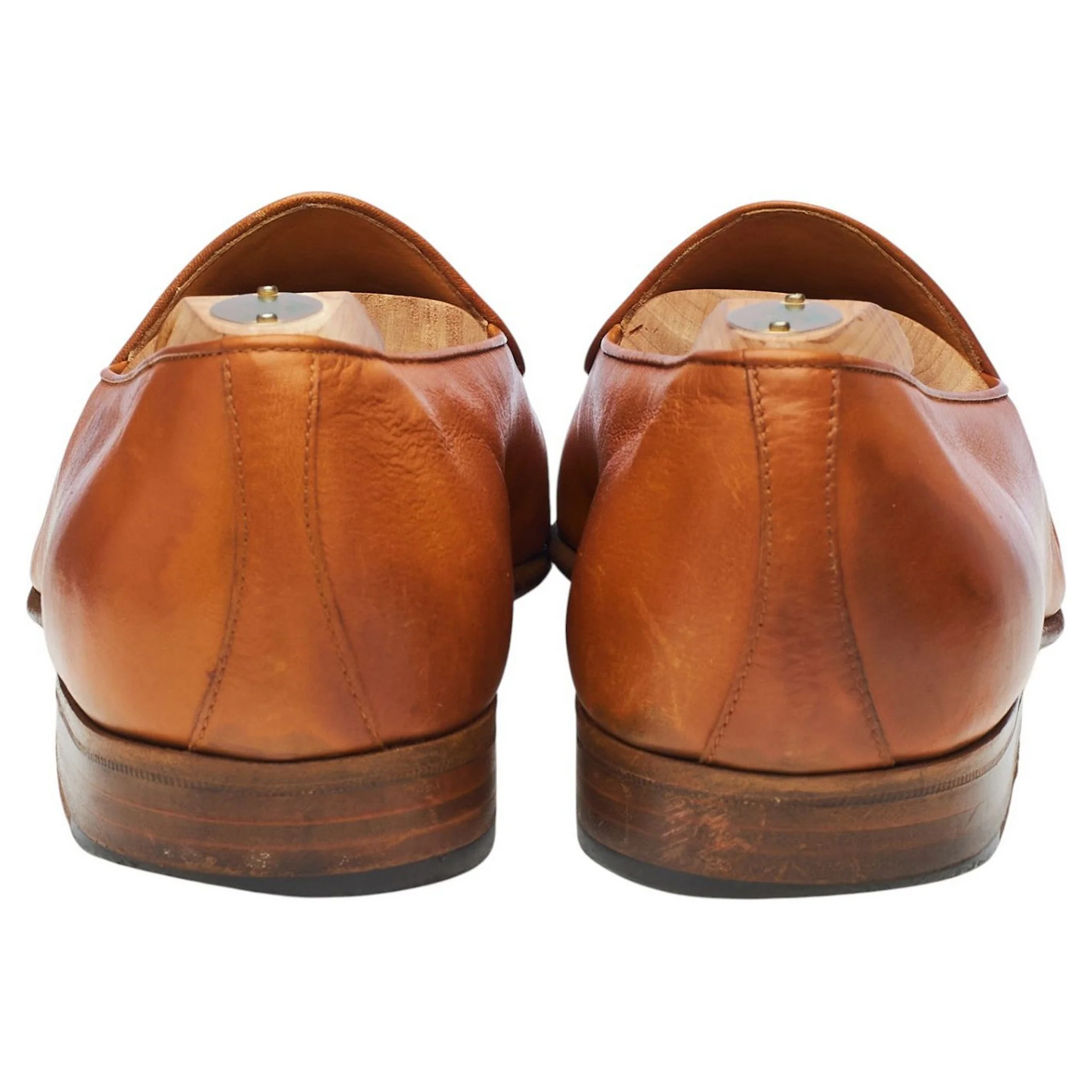 Tan Brown Leather Tassel Loafers UK 10 US 10.5 - Image 4