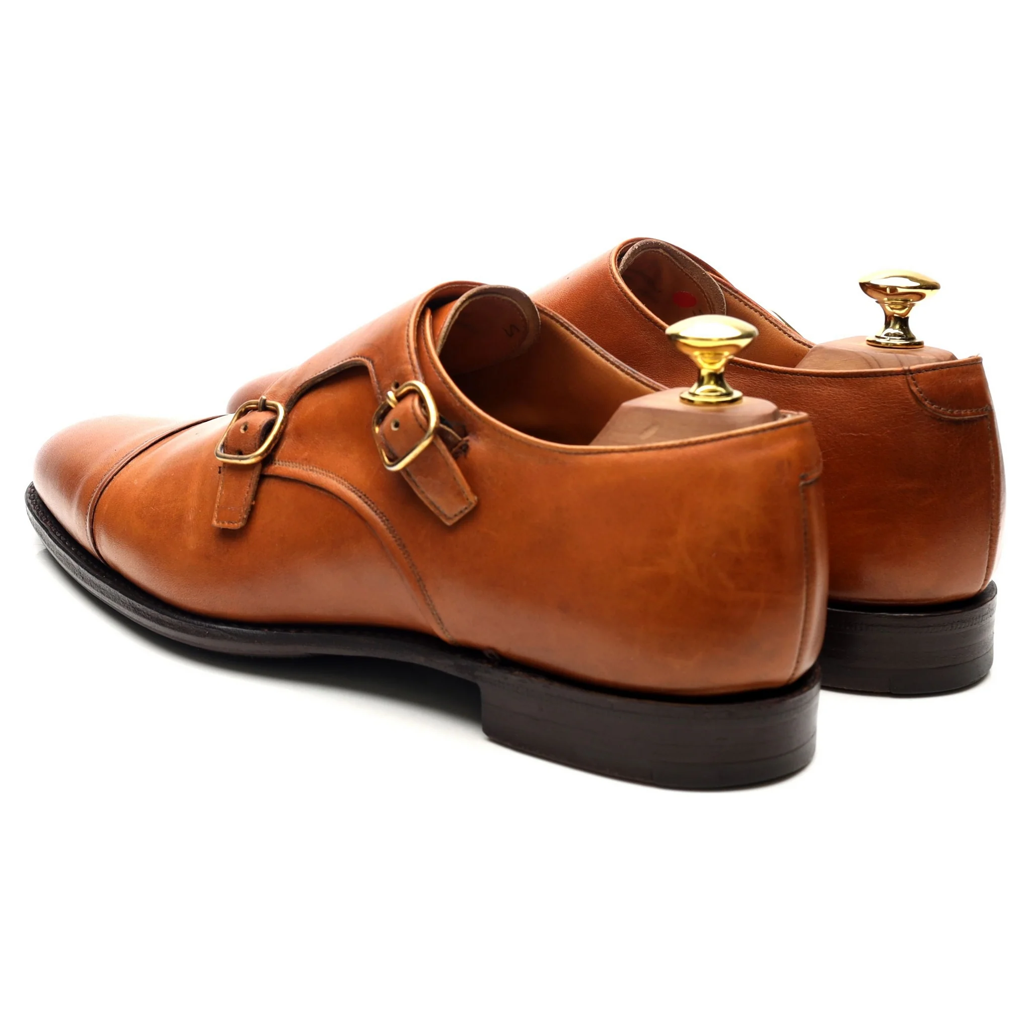 Tan Brown Leather Double Monk Strap UK 8 F - Image 3