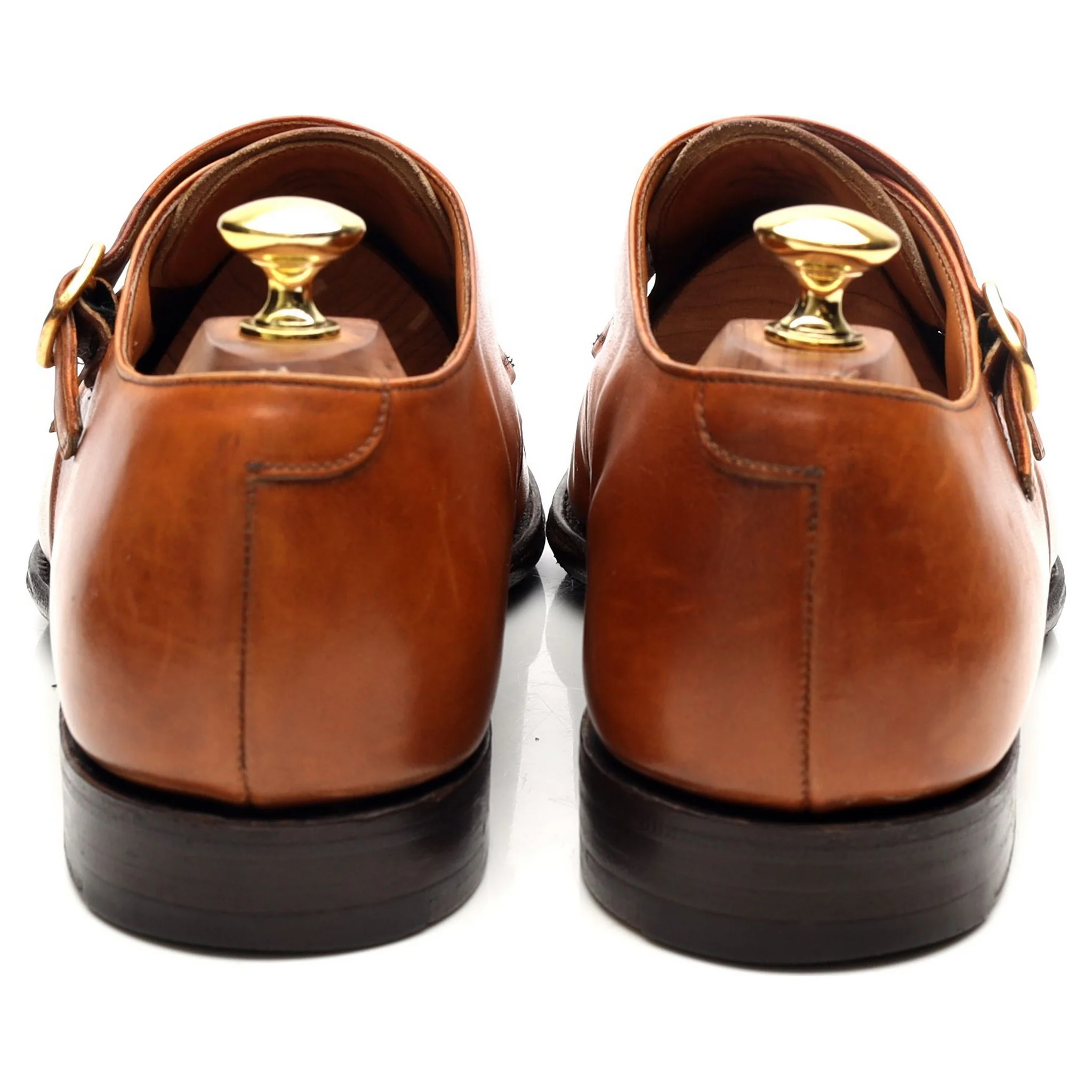 Tan Brown Leather Double Monk Strap UK 8 F - Image 4