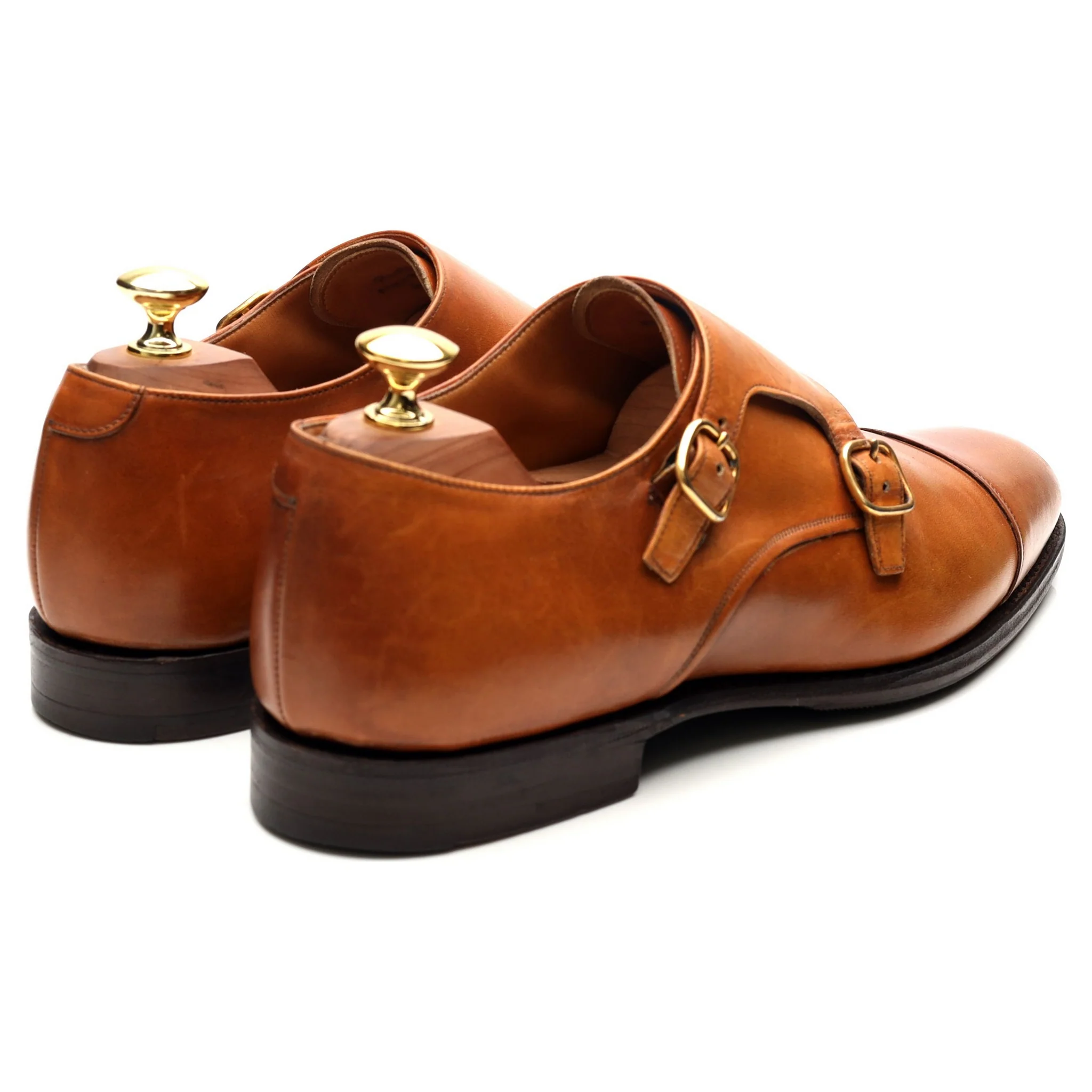 Tan Brown Leather Double Monk Strap UK 8 F - Image 5