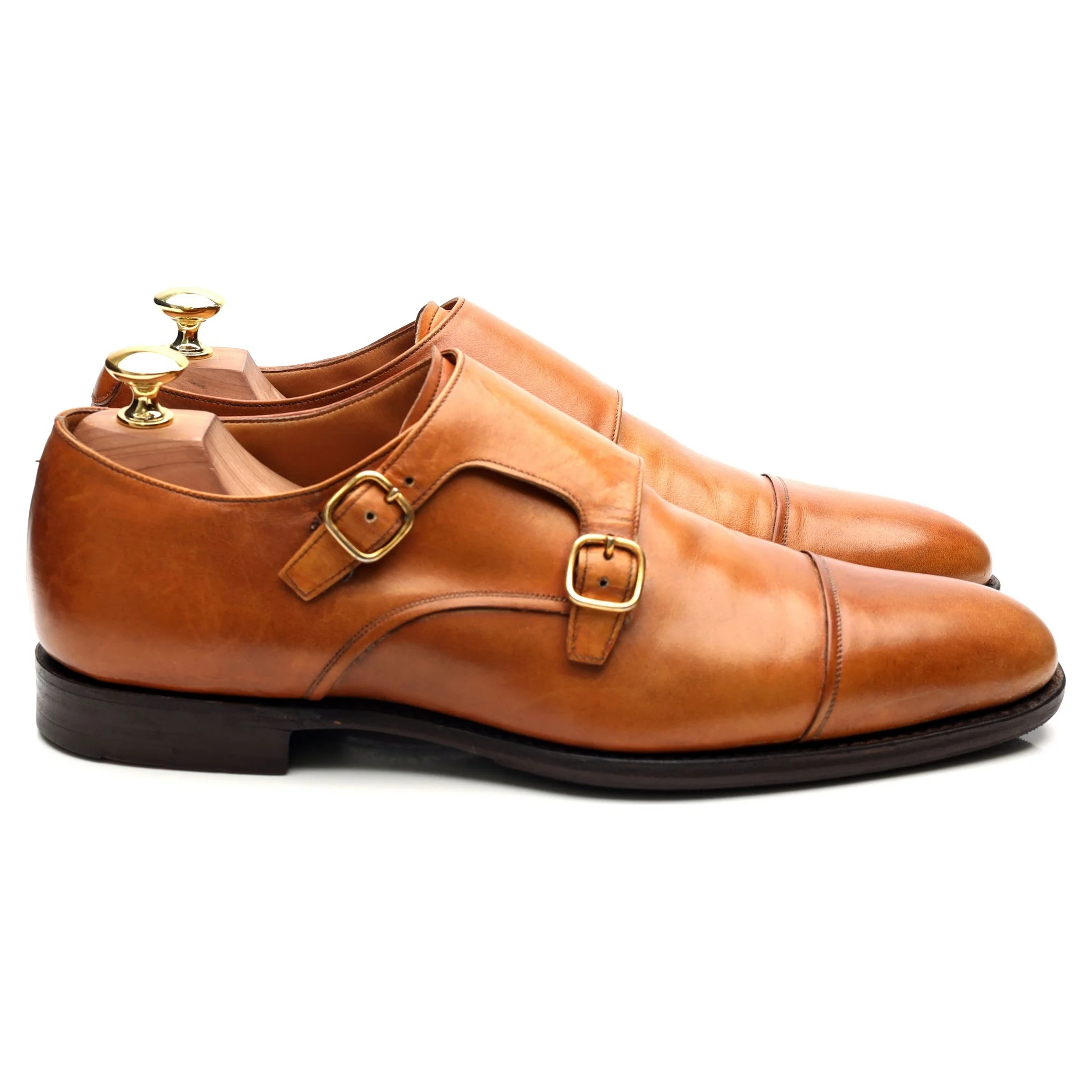 Tan Brown Leather Double Monk Strap UK 8 F - Image 6