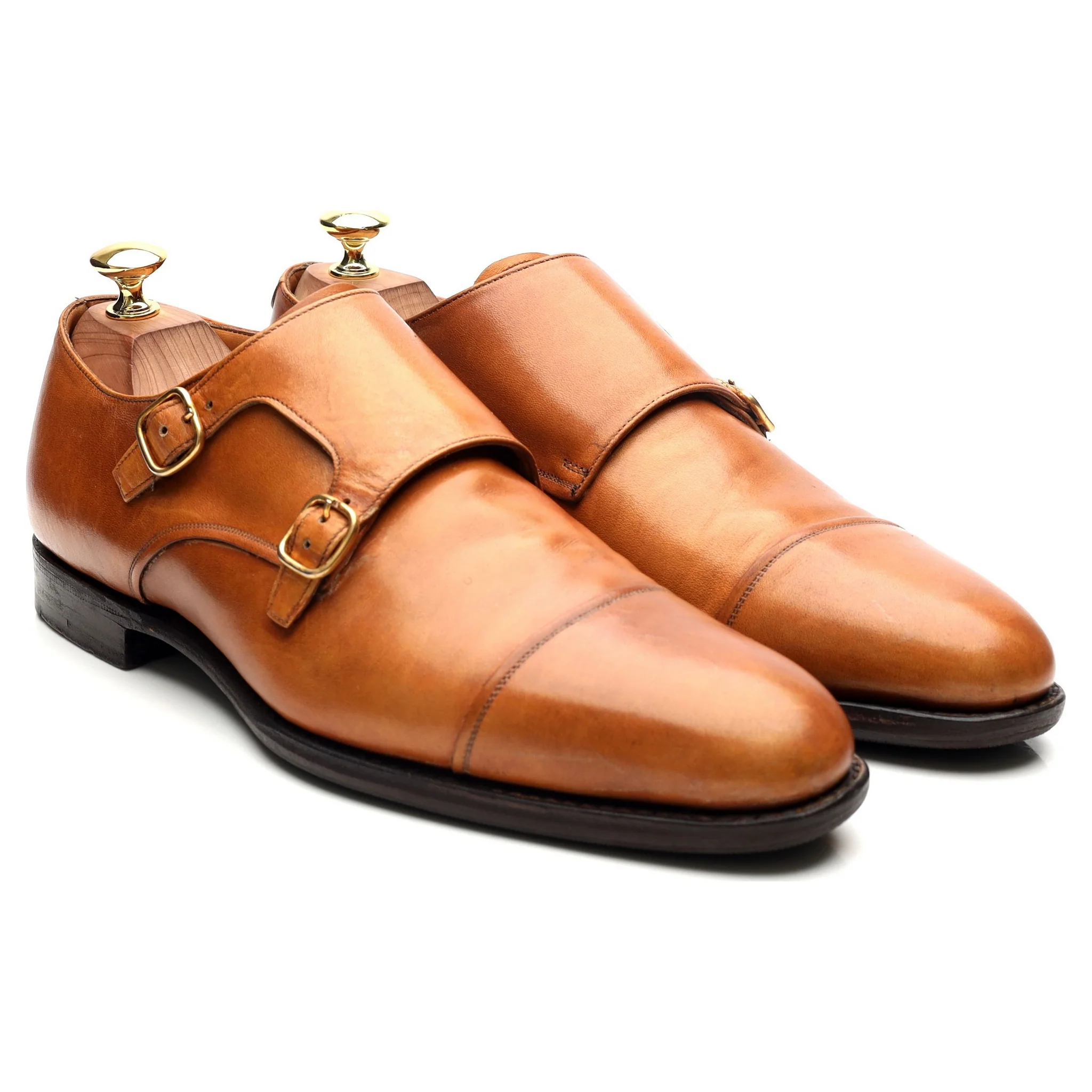 Tan Brown Leather Double Monk Strap UK 8 F - Image 7