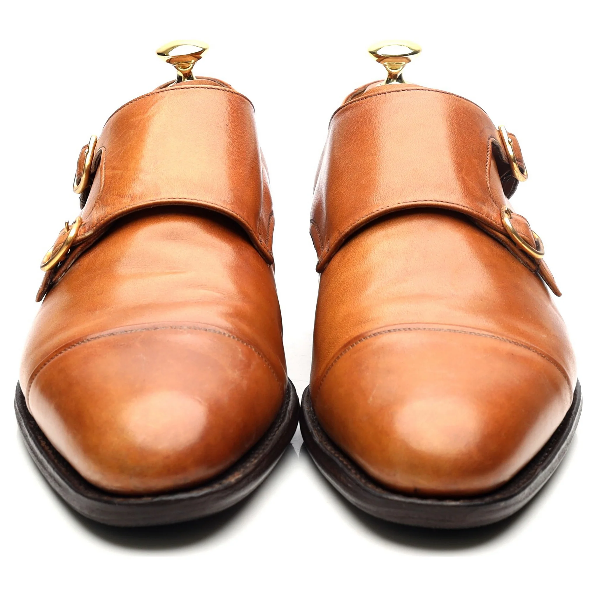 Tan Brown Leather Double Monk Strap UK 8 F - Image 8