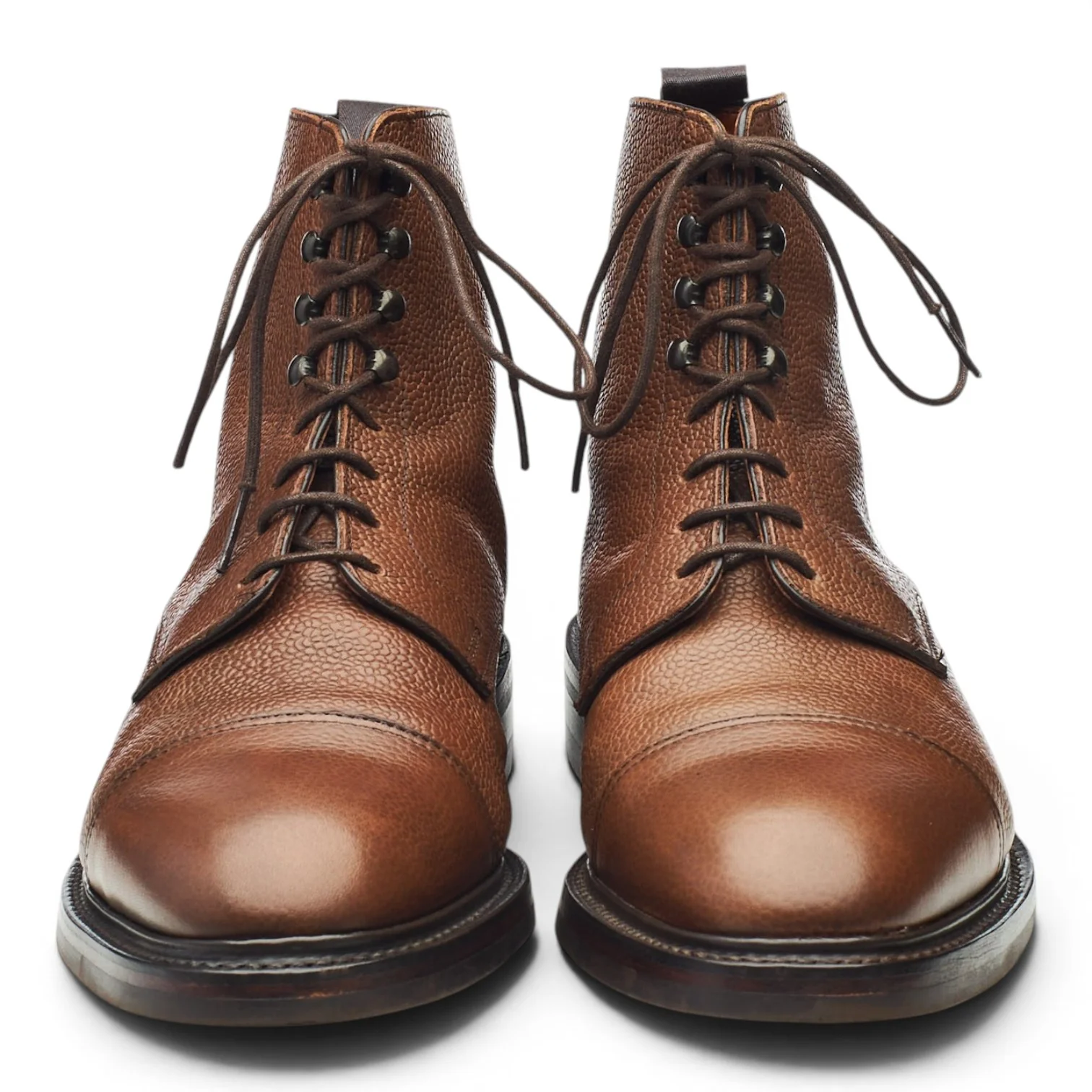 'Taron' Brown Grain Leather Boots UK 9.5 F - Image 2