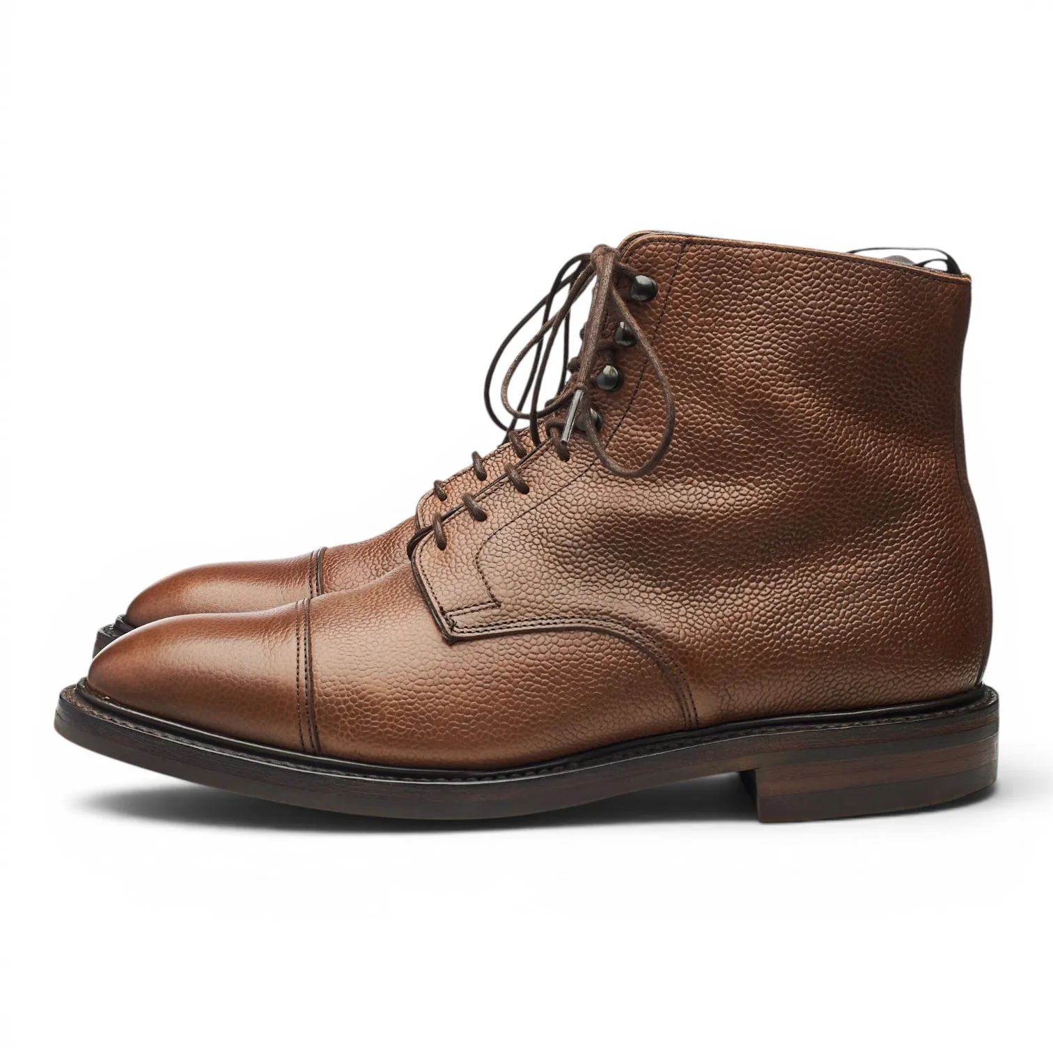 'Taron' Brown Grain Leather Boots UK 9.5 F - Image 3