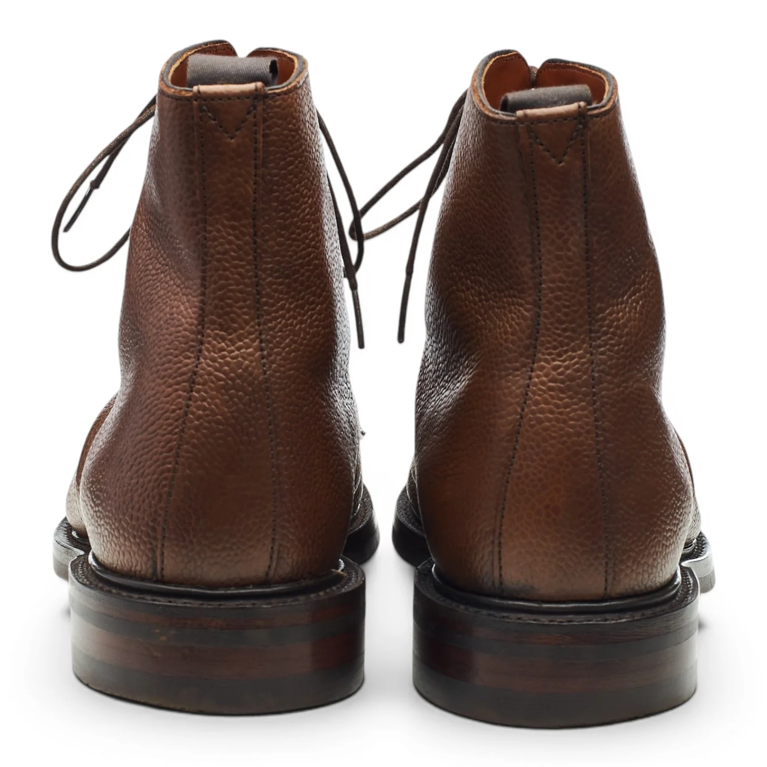'Taron' Brown Grain Leather Boots UK 9.5 F - Image 4