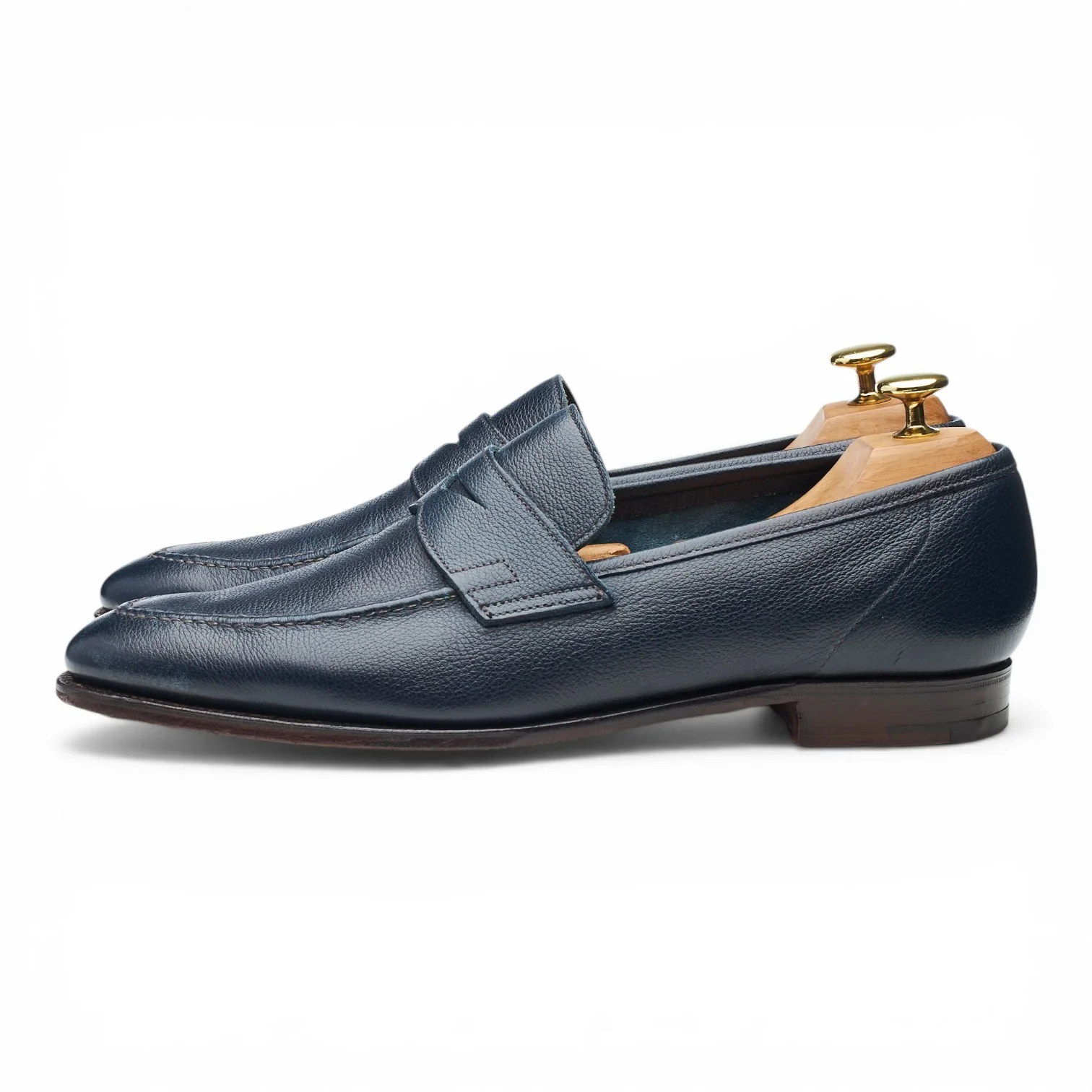 'Teign' Navy Blue Leather Loafers UK 8.5 E - Image 3