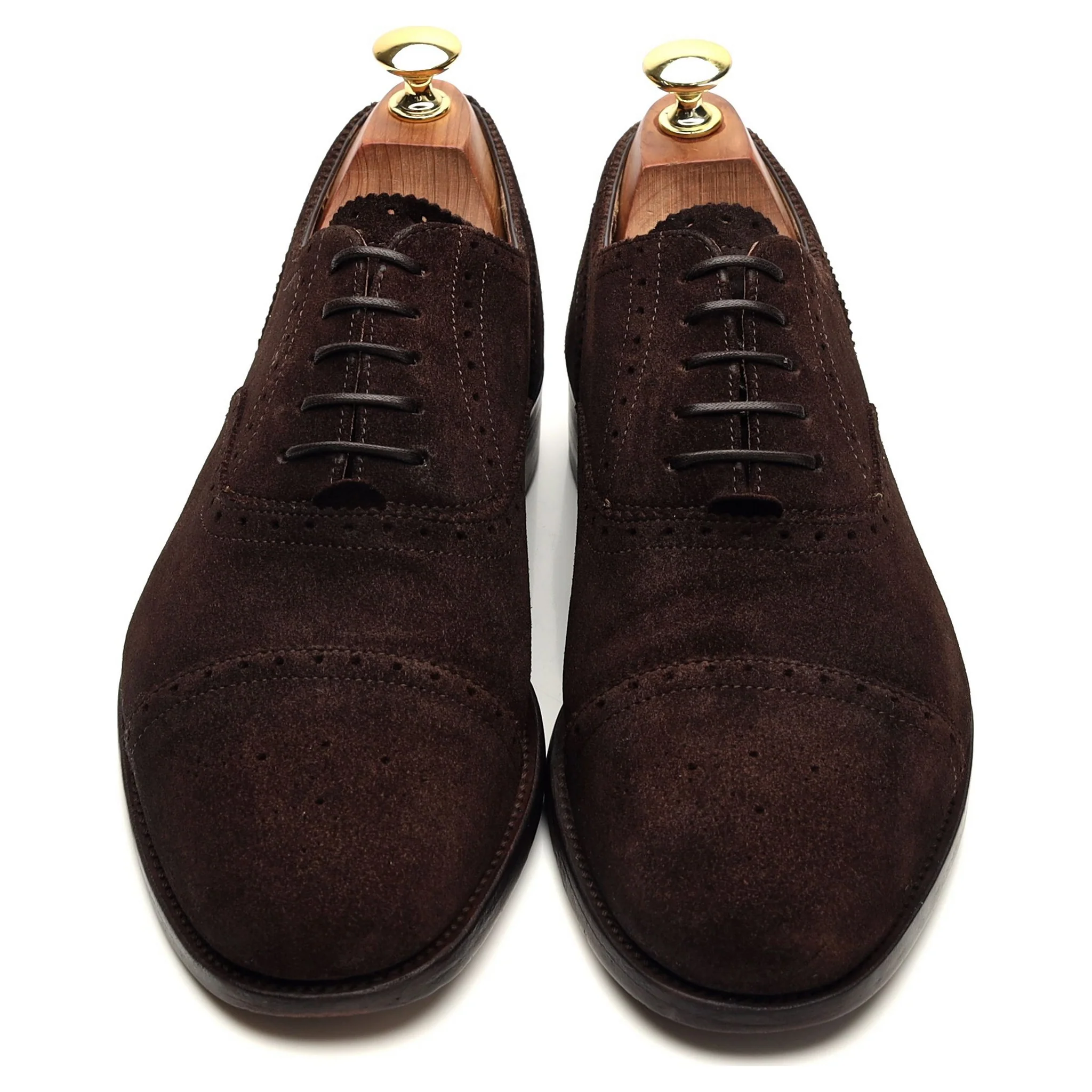 'Tom' Dark Brown Suede Oxford Semi Brogues UK 7 F - Image 2