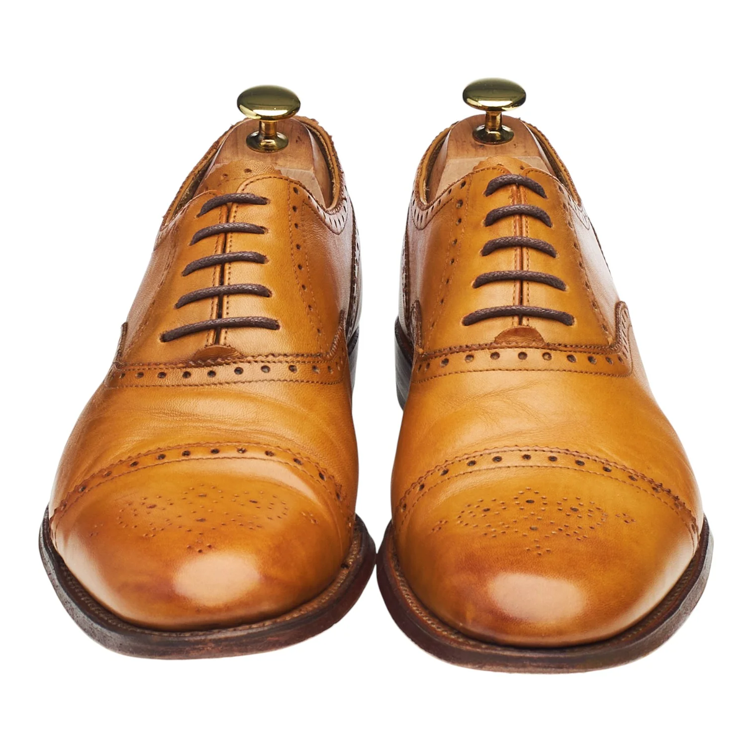 'Tom' Tan Brown Leather Oxford Brogues UK 8.5 F - Image 2