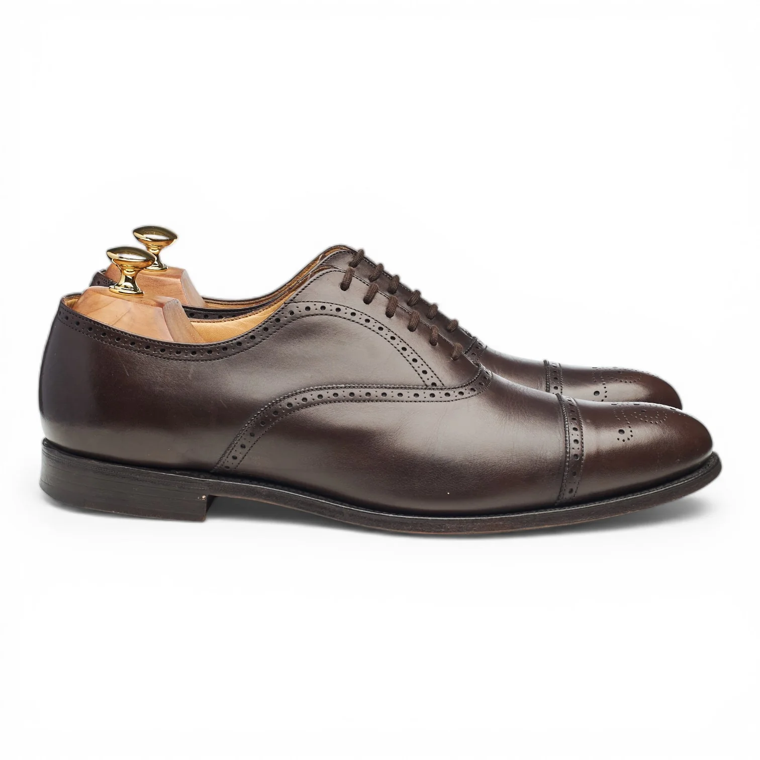 'Toronto' Dark Brown Leather Oxford Brogues UK 9.5 G