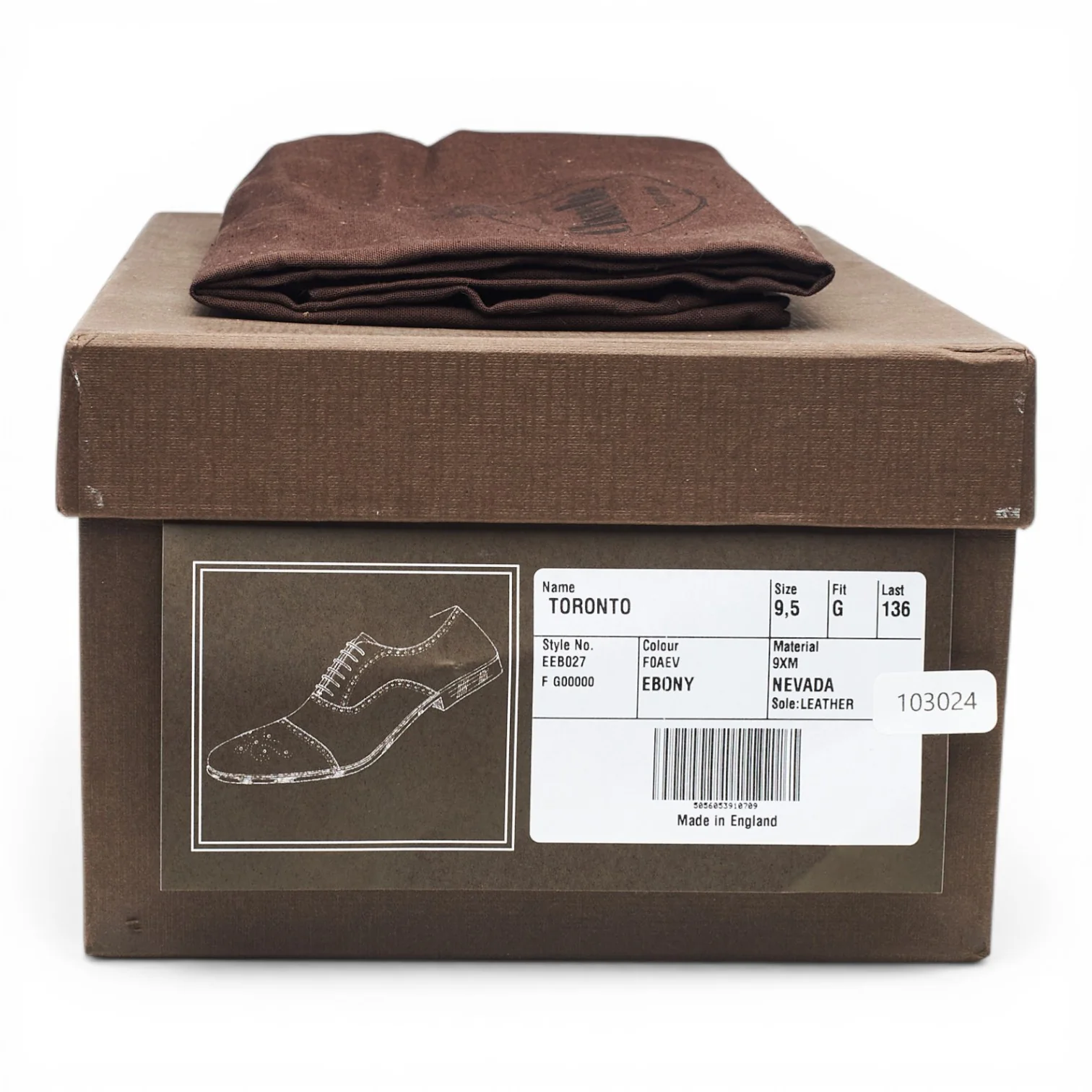 'Toronto' Dark Brown Leather Oxford Brogues UK 9.5 G - Image 8