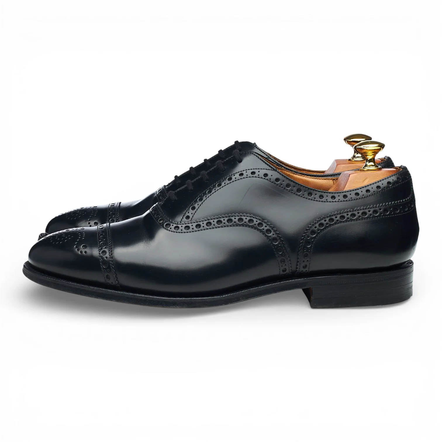 'Trent' Black Leather Oxford Brogues UK 8 G - Image 3
