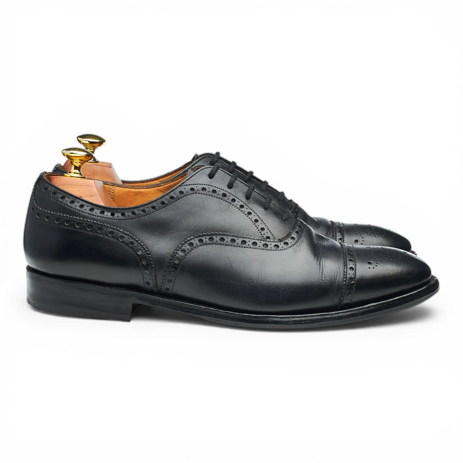 'Trent' Black Leather Oxford Brogues UK 9 F