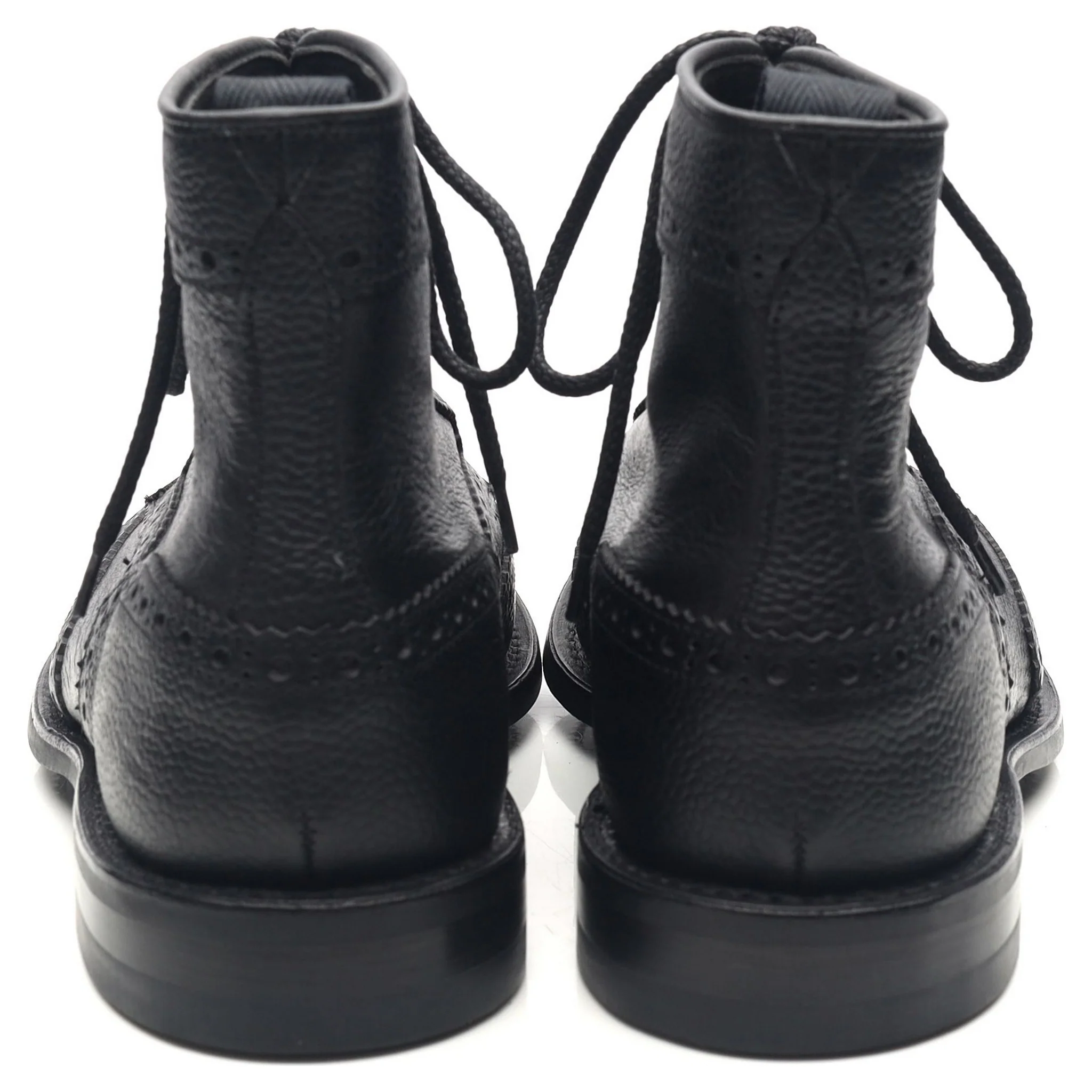 'Adstone' Black Leather Brogue Boots UK 6.5 - Image 4