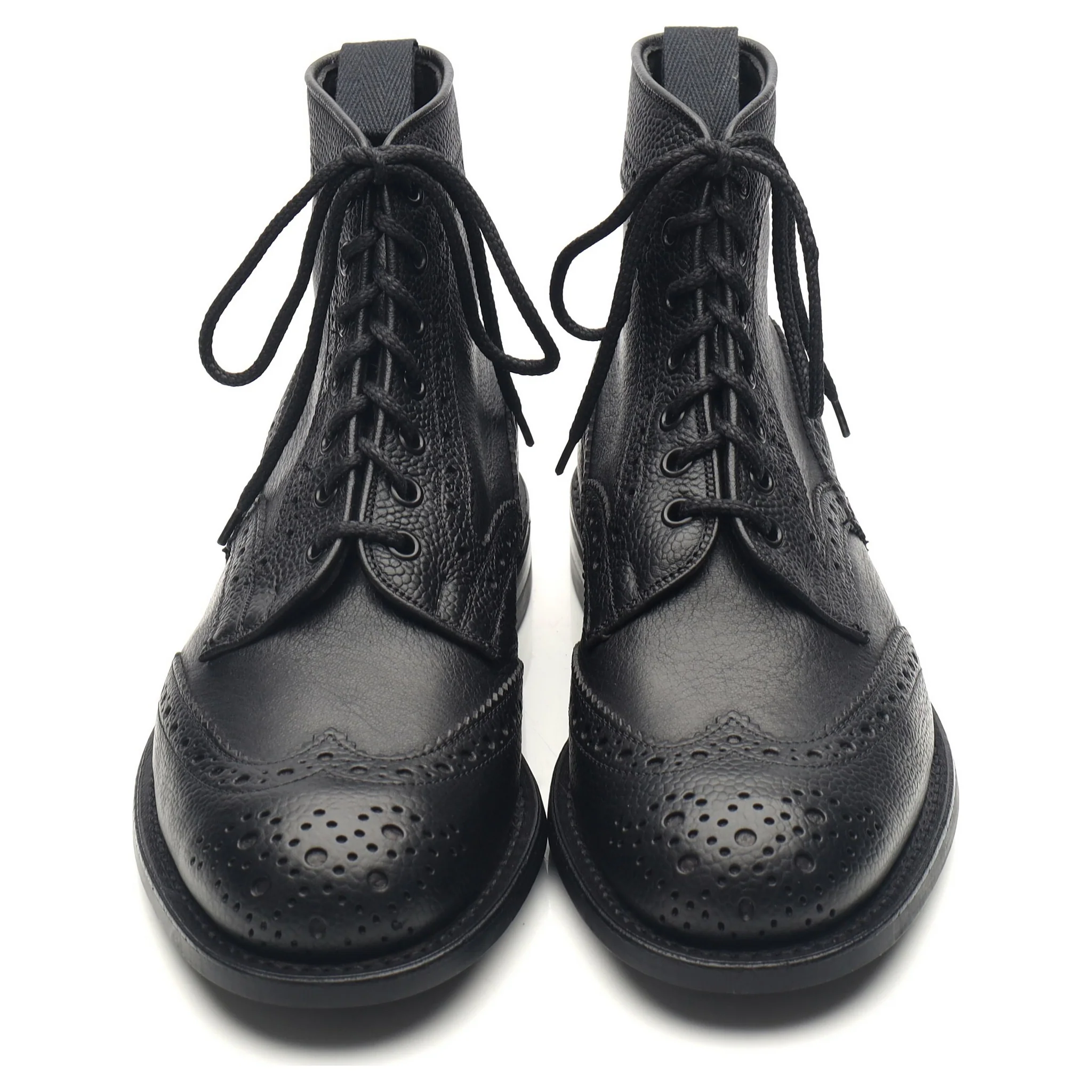 'Adstone' Black Leather Brogue Boots UK 6.5 - Image 9