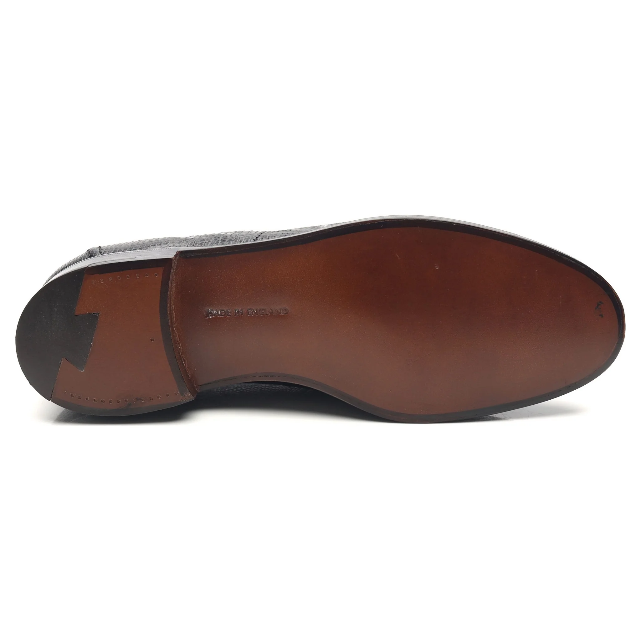 Black Leather Tassel Loafers UK 7 - Image 11