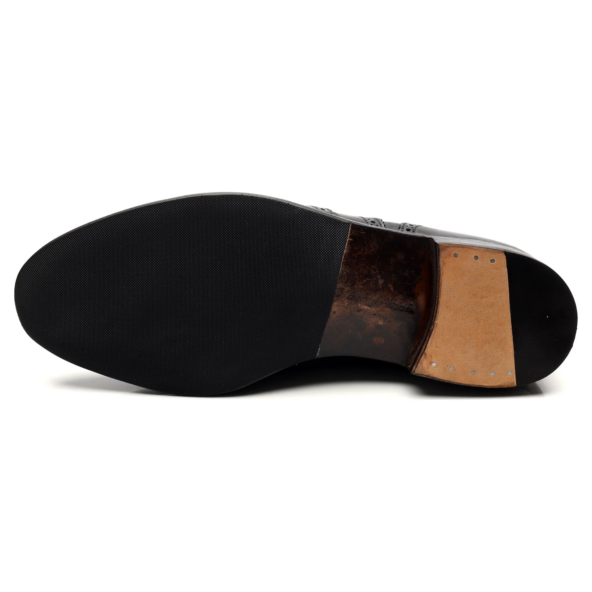 Black Leather Brogues UK 10 - Image 10