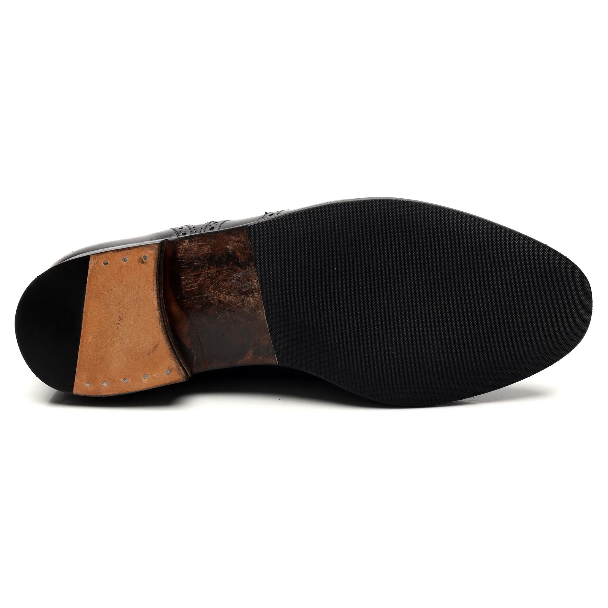 Black Leather Brogues UK 10 - Image 11