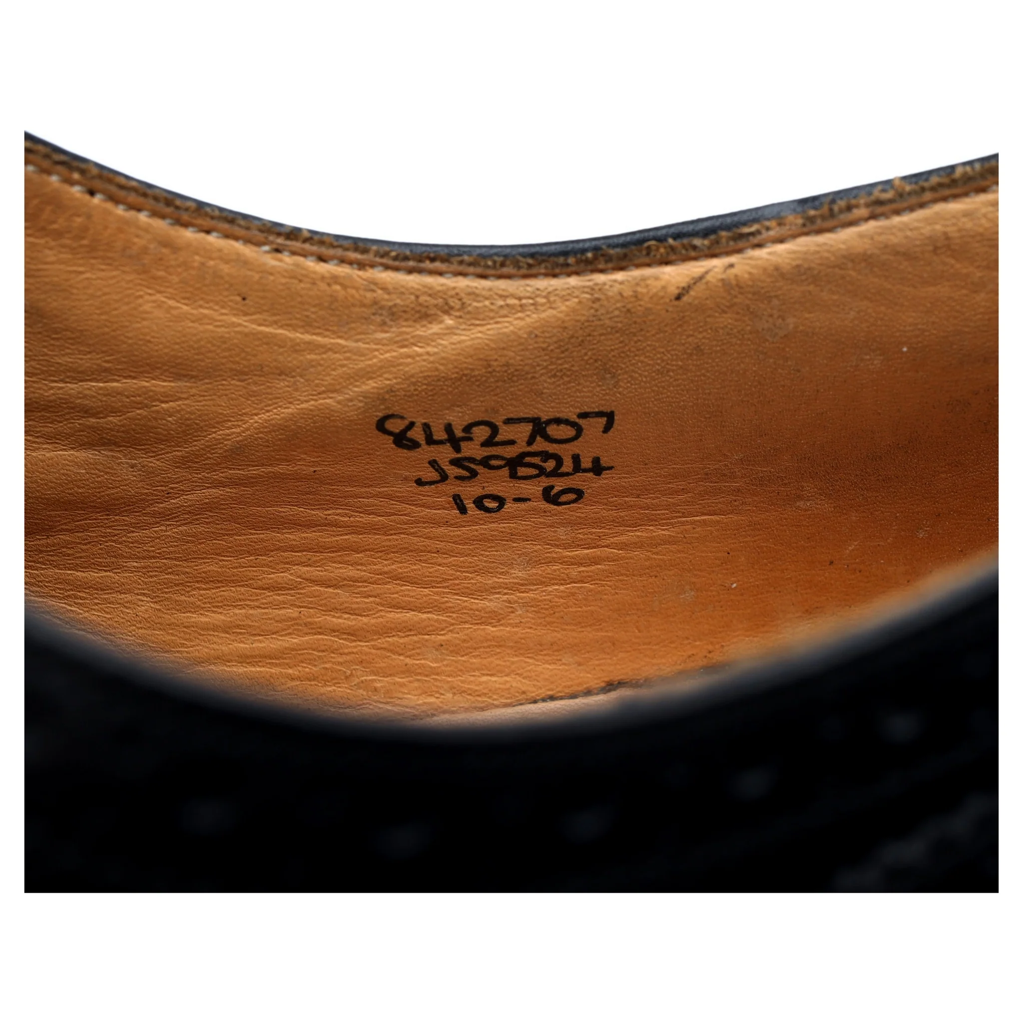 Black Leather Brogues UK 10 - Image 13